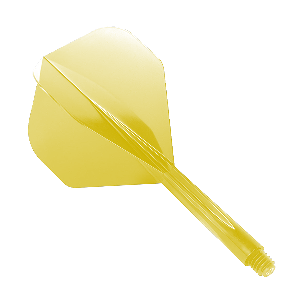 Condor Ax Yellow Flight System Standard Das Bild zeigt das Produkt "Condor Axe Yellow Flight-System Standard". Es handelt sich um ein einteiliges gelbes Dartflight- und Shafts-System.