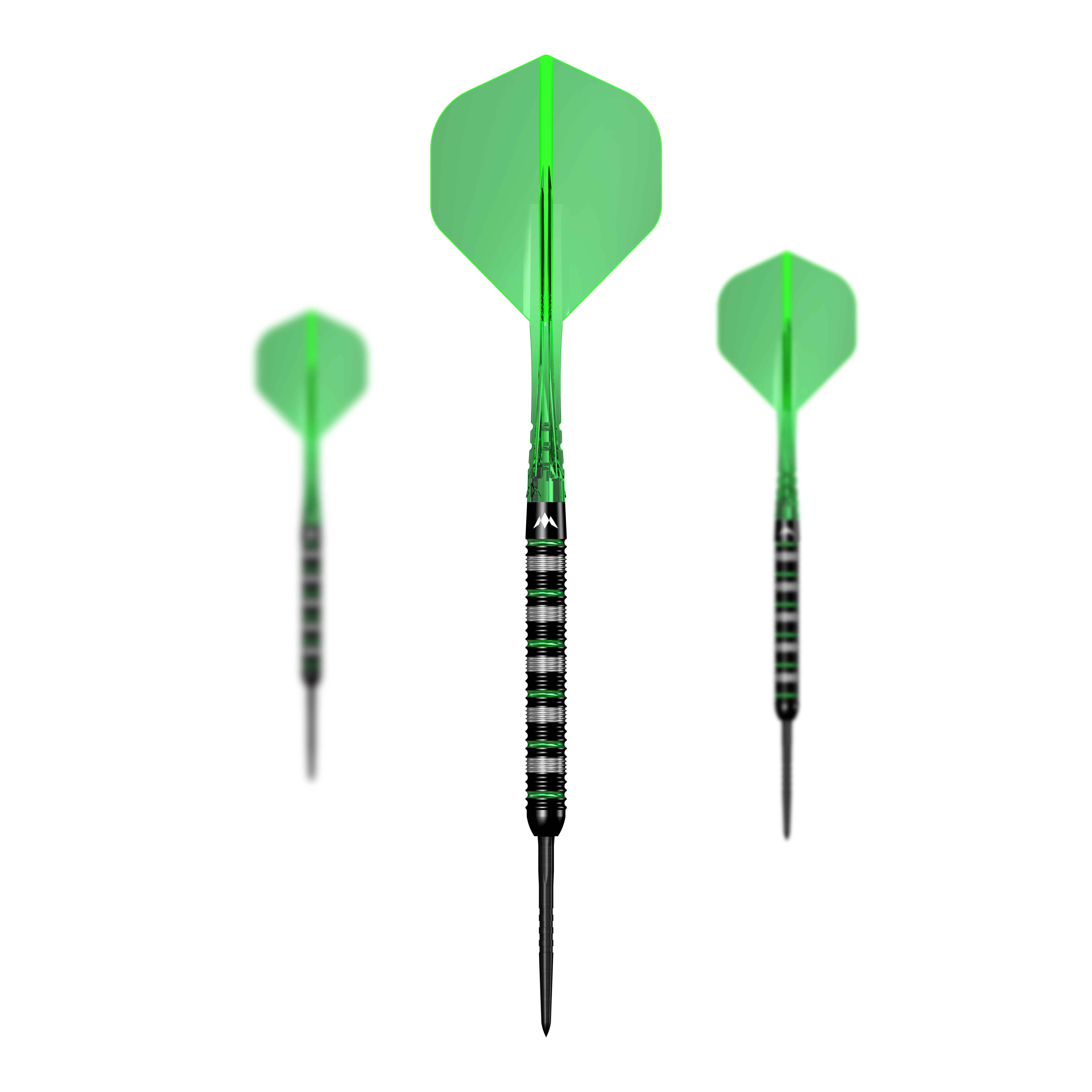 Auf diesem Bild ist ein Set der Mission Moldavite Steeldarts - 23g zu sehen. Das Set besteht aus mehreren Dartpfeilen.