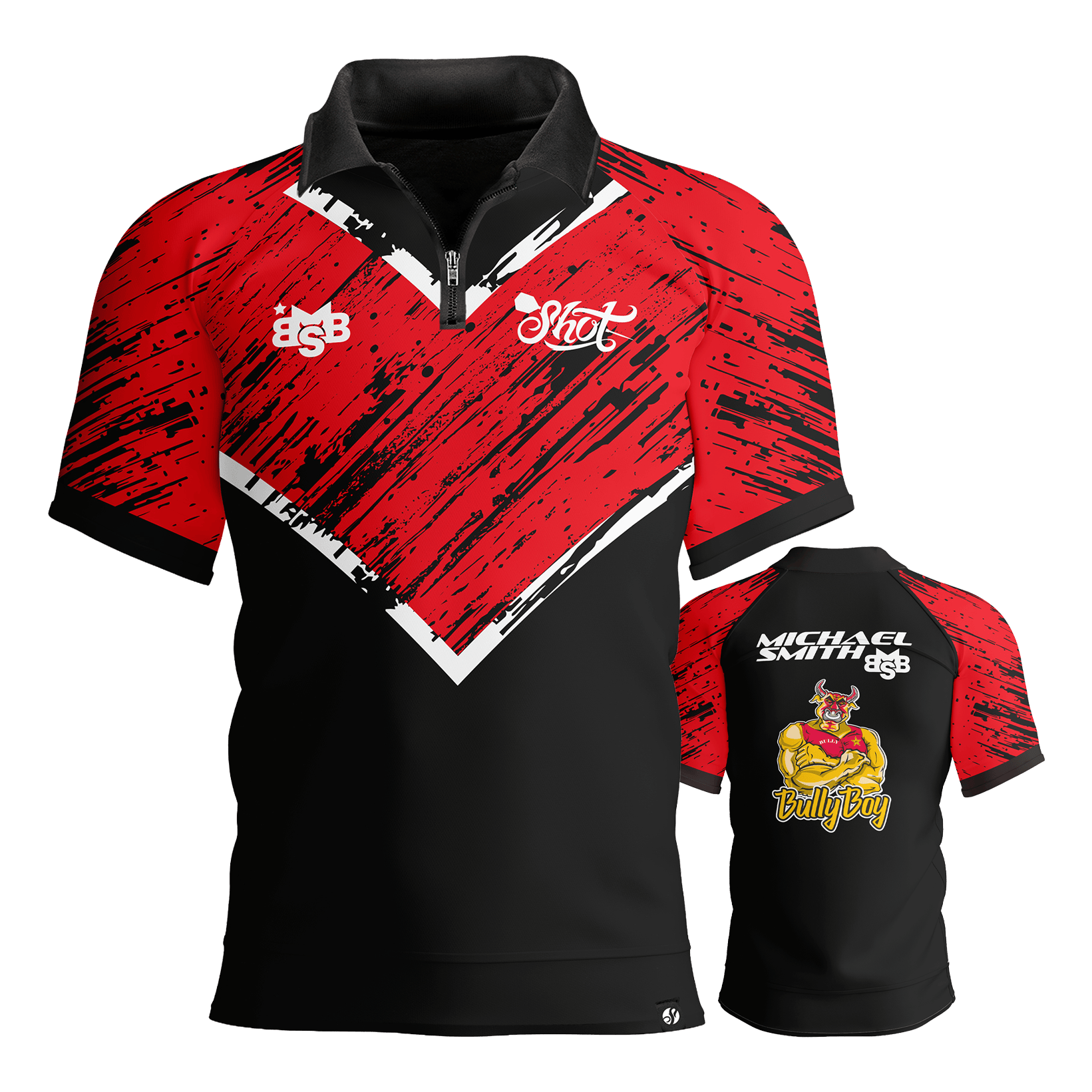 Shot Michael Smith Red Stripe Polo Dart Shirt Shot Michael Smith Red Stripe Polo Dart Shirt