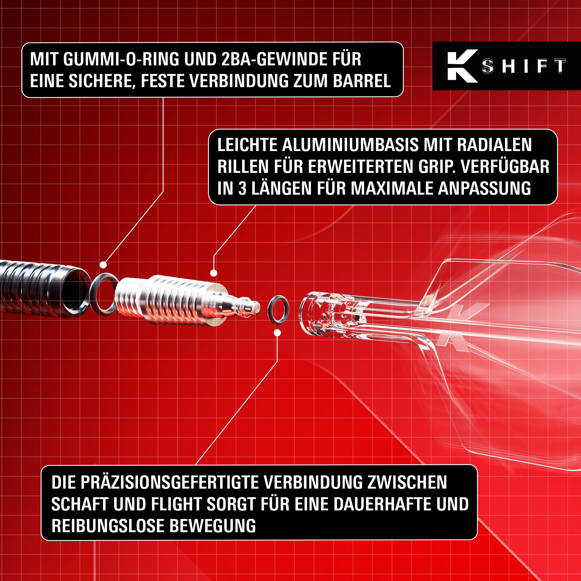 Target K-Shift No6 Flights in klarer Ausführung sind auf dem Bild zu sehen. Sie werden als Zubehör für Dartpfeile verwendet.