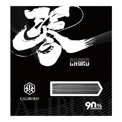 Zu sehen ist der Caliburn Chord C2 Steeldart mit 23,5g Gewicht. Das Bild zeigt den Pfeil aus einer anderen Perspektive für eine bessere Ansicht.