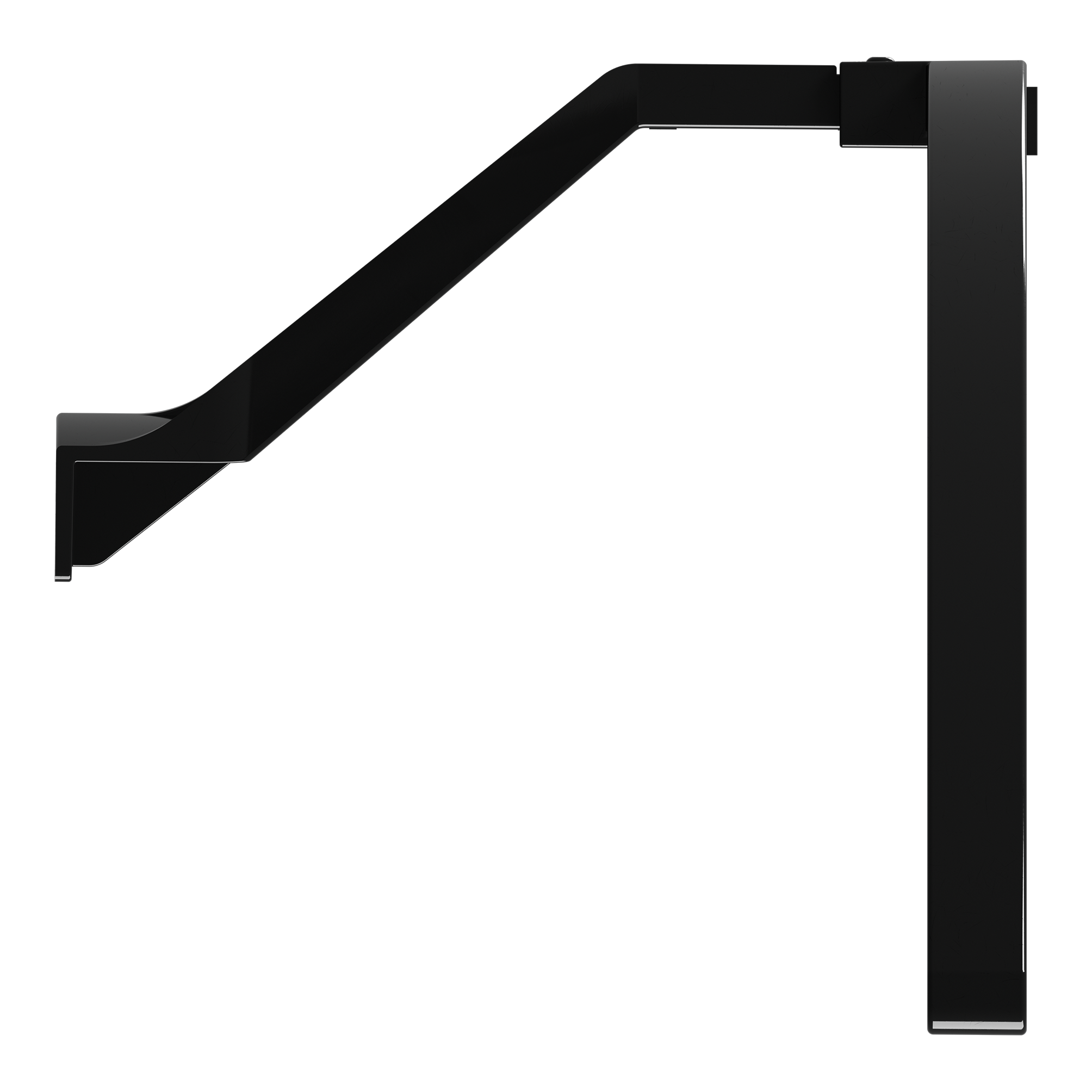 Mission Torus ST lighting system for electronic dartboards Das Bild zeigt das Mission Torus ST Beleuchtungssystem für elektronische Dartboards. Es handelt sich um ein schwarzes, gebogenes Lichtsystem zur optimalen Ausleuchtung der Dartscheibe.