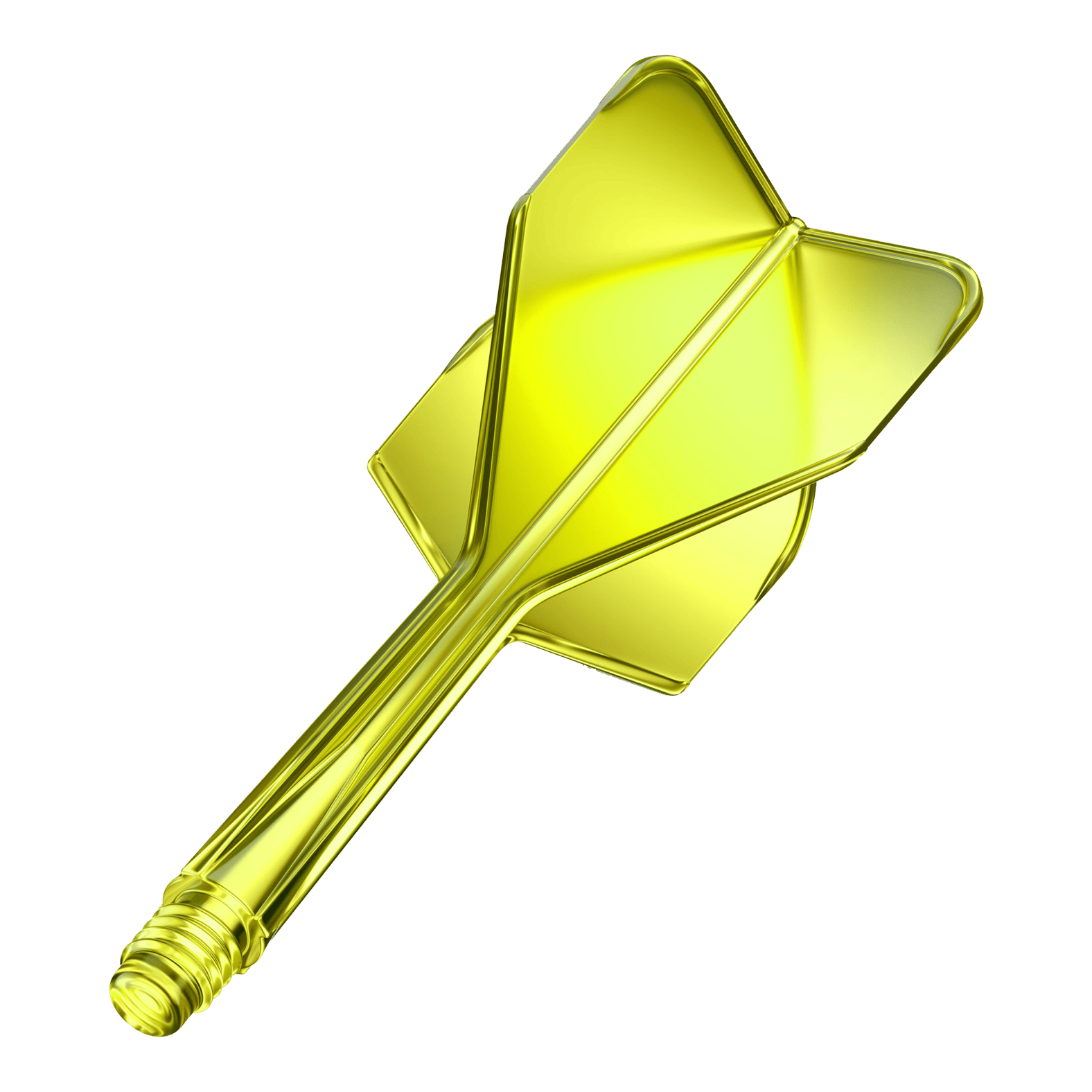 Das Bild zeigt das Produkt GOAT A1R No6 Flight-Shaft-System in Neon Gelb. Es handelt sich um ein Dart-Zubehör in leuchtender gelber Farbe.