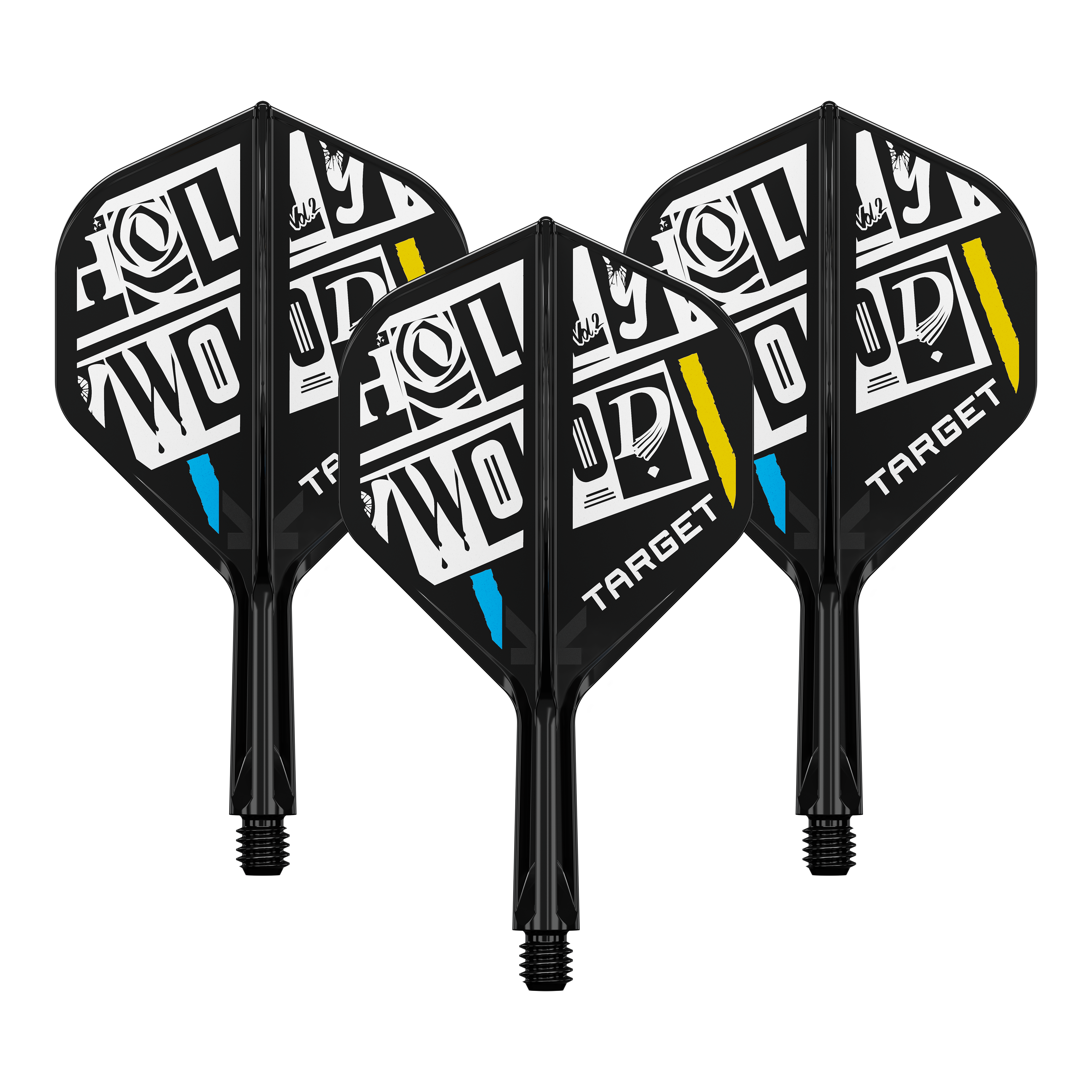 Zu sehen ist ein Dart-Flight Set mit der Bezeichnung 'Target K-Flex Chris Dobey No2 Standard Flights 19mm 1Set'. Das Produkt eignet sich für den Austausch an Dartpfeilen.