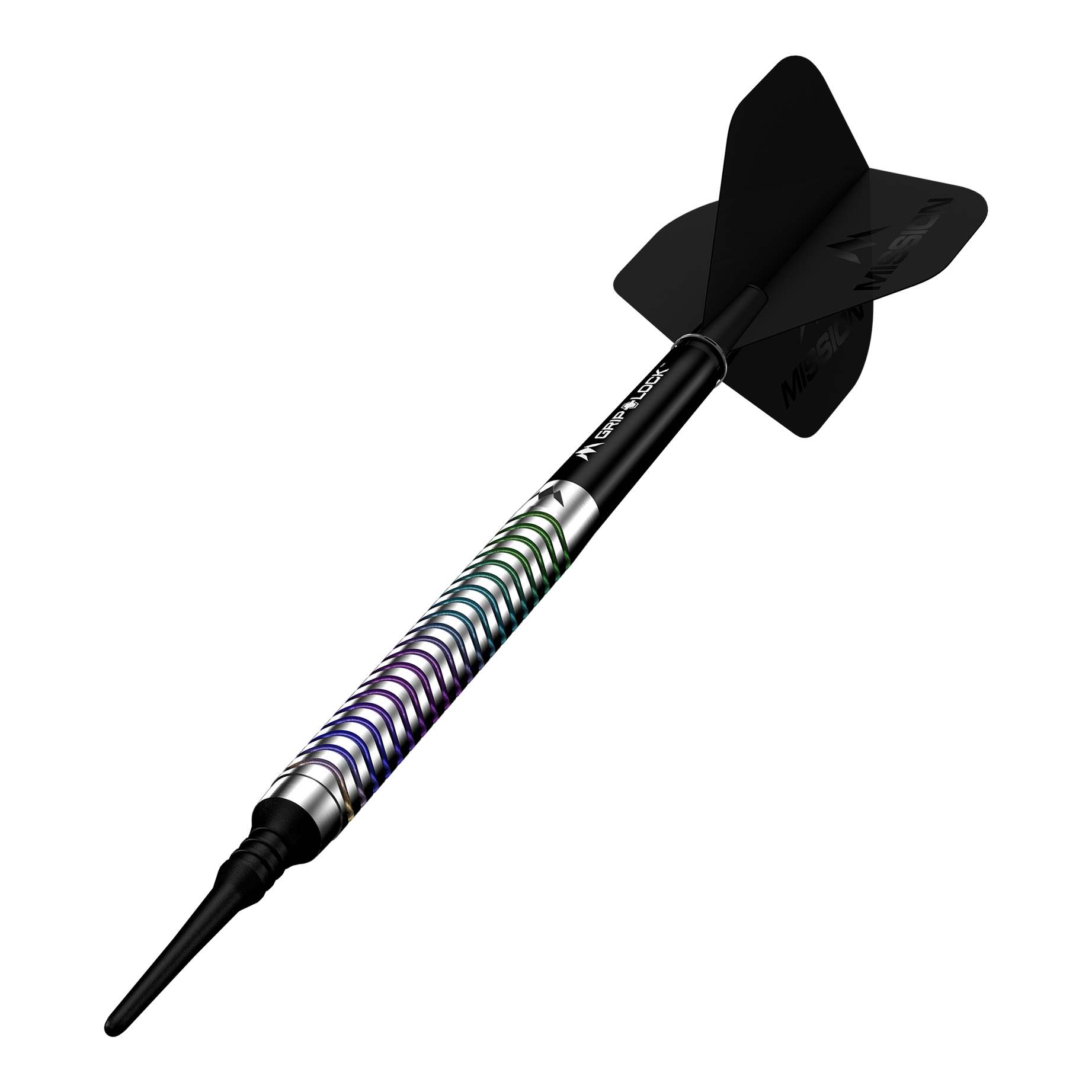 Mission Mirage soft darts - 20g Mission Mirage Softdarts - 20g wird hier gezeigt. Das Bild zeigt die Softdarts aus nächster Nähe.