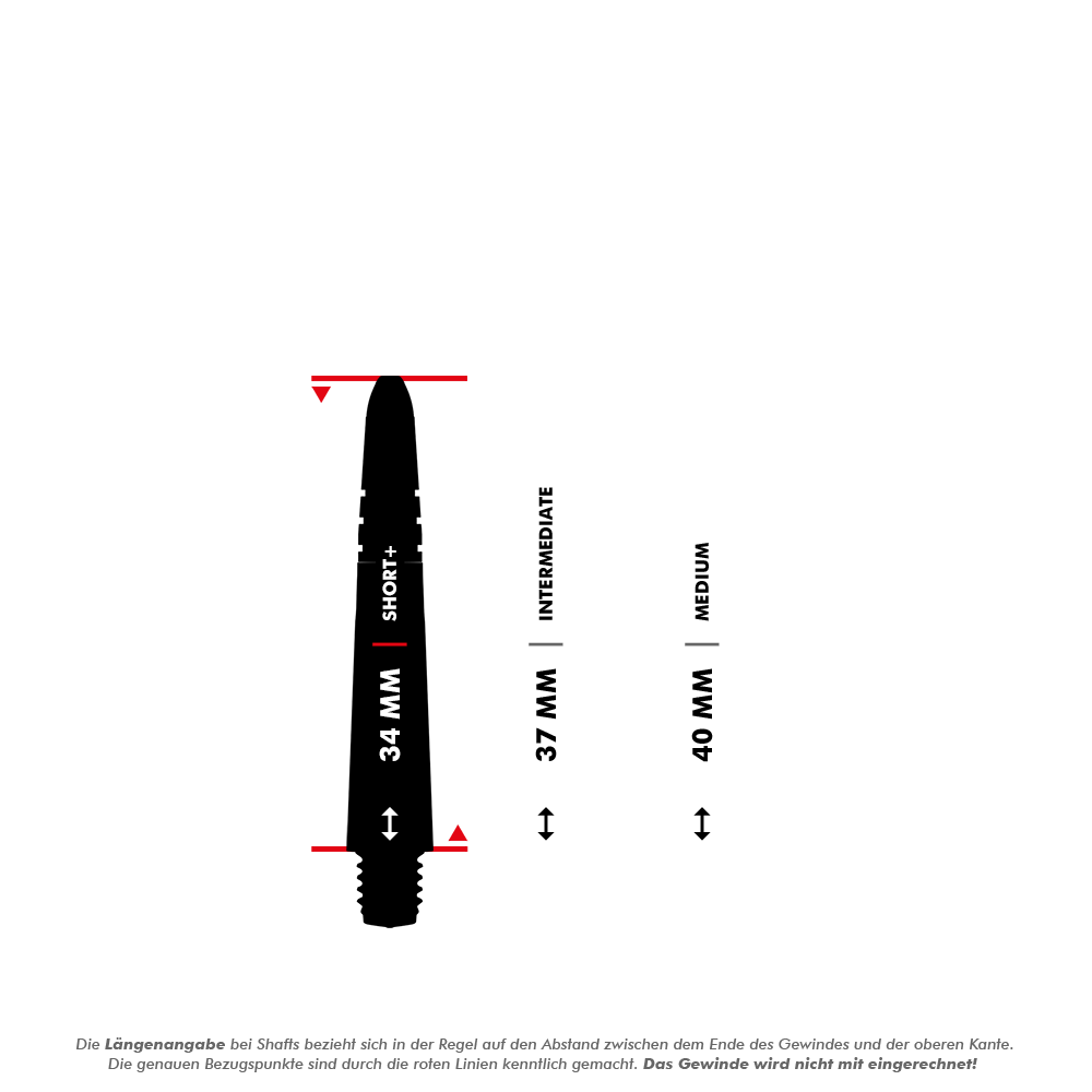 Winmau Vecta Shafts - Schwarz