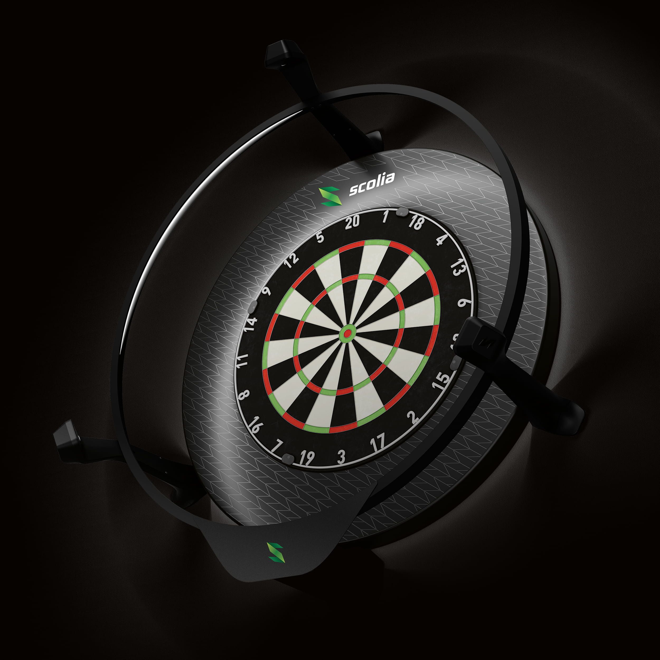 Scolia Signature Dartboard Surround Abgebildet ist das Scolia Signature Dartboard Surround. Das Produkt umrahmt und schützt die Dartscheibe.