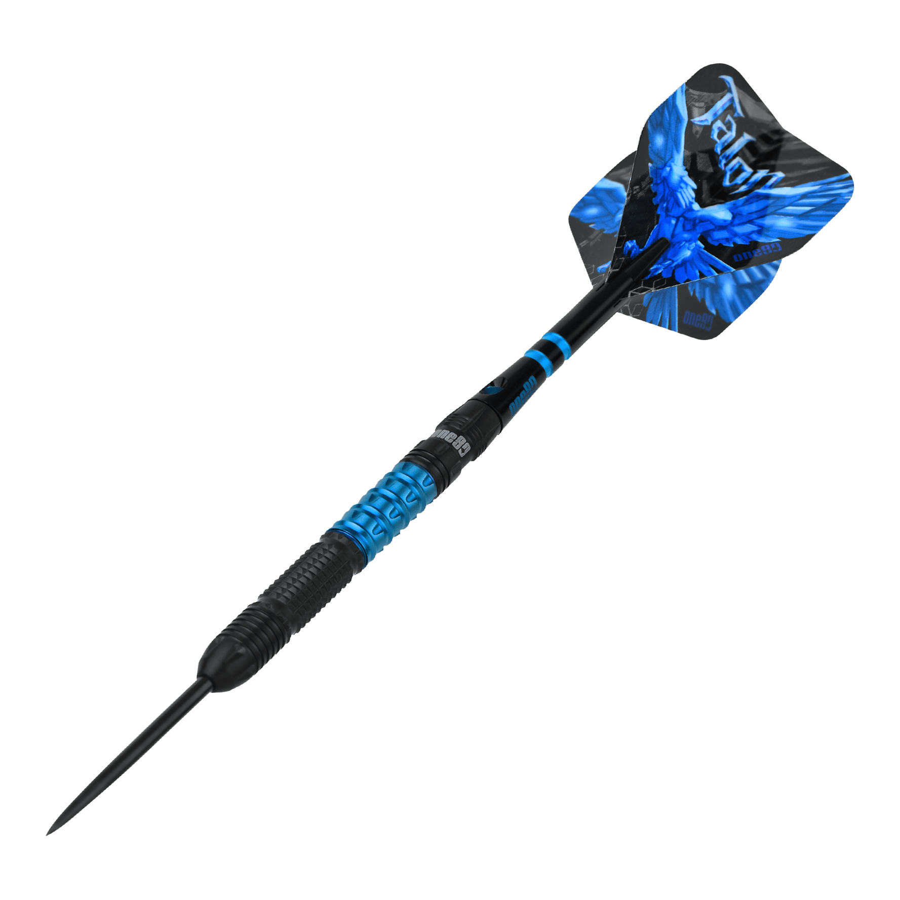 Das Bild zeigt die One80 Talon Steeldarts. Es handelt sich um präzise gefertigte Steeldarts für anspruchsvolle Spieler.