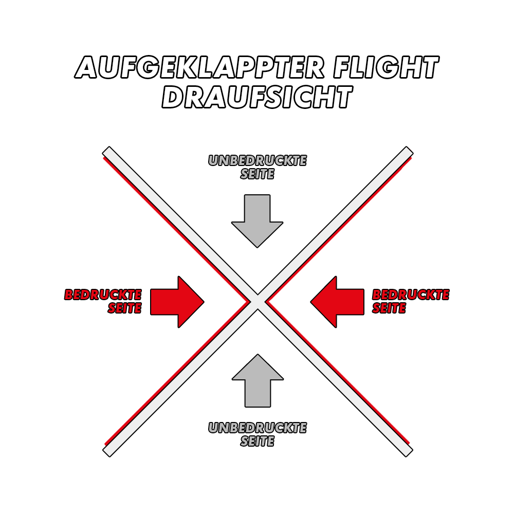 10 set of printed flights on 2 sides - desired text - MDX Slim