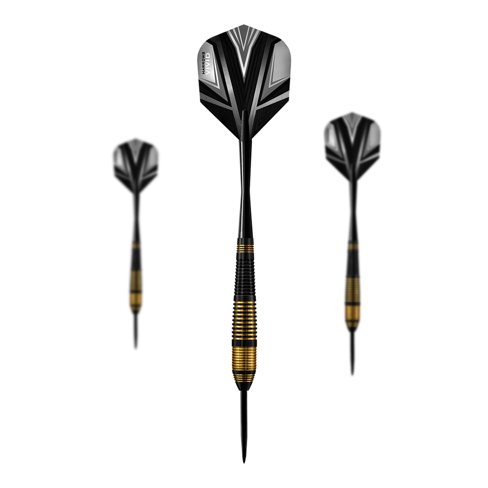 Harrows Vivid Brass Black steel darts