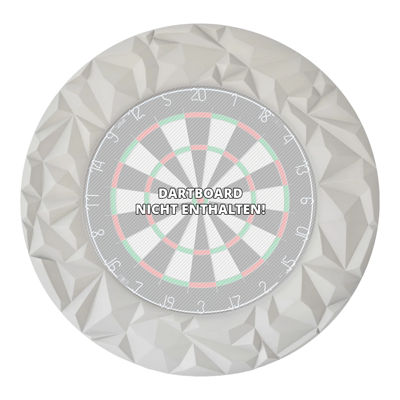 Precise 180 3D Dartboard Surround Subterra - Nordic Grey Das Foto zeigt das Precise 180 3D Dartboard Surround Subterra in Nordic Grey. Es handelt sich um ein hochwertiges Zubehör für Dartboards, das Schutz und Stil vereint.