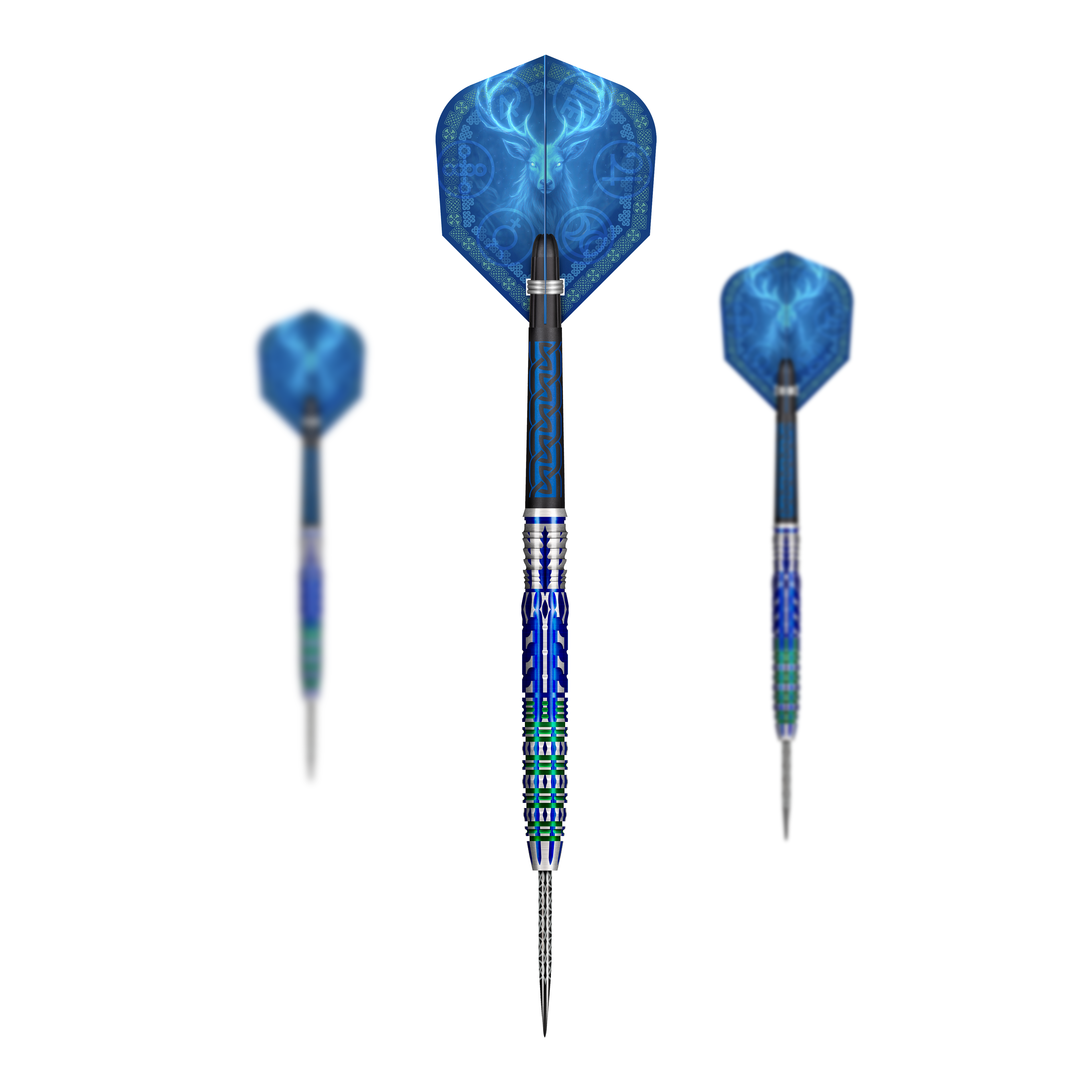 Shot Celt Merlin steel darts Abgebildet ist ein Set der Shot Celt Merlin Steeldarts. Diese Darts sind speziell für Präzision entworfen.