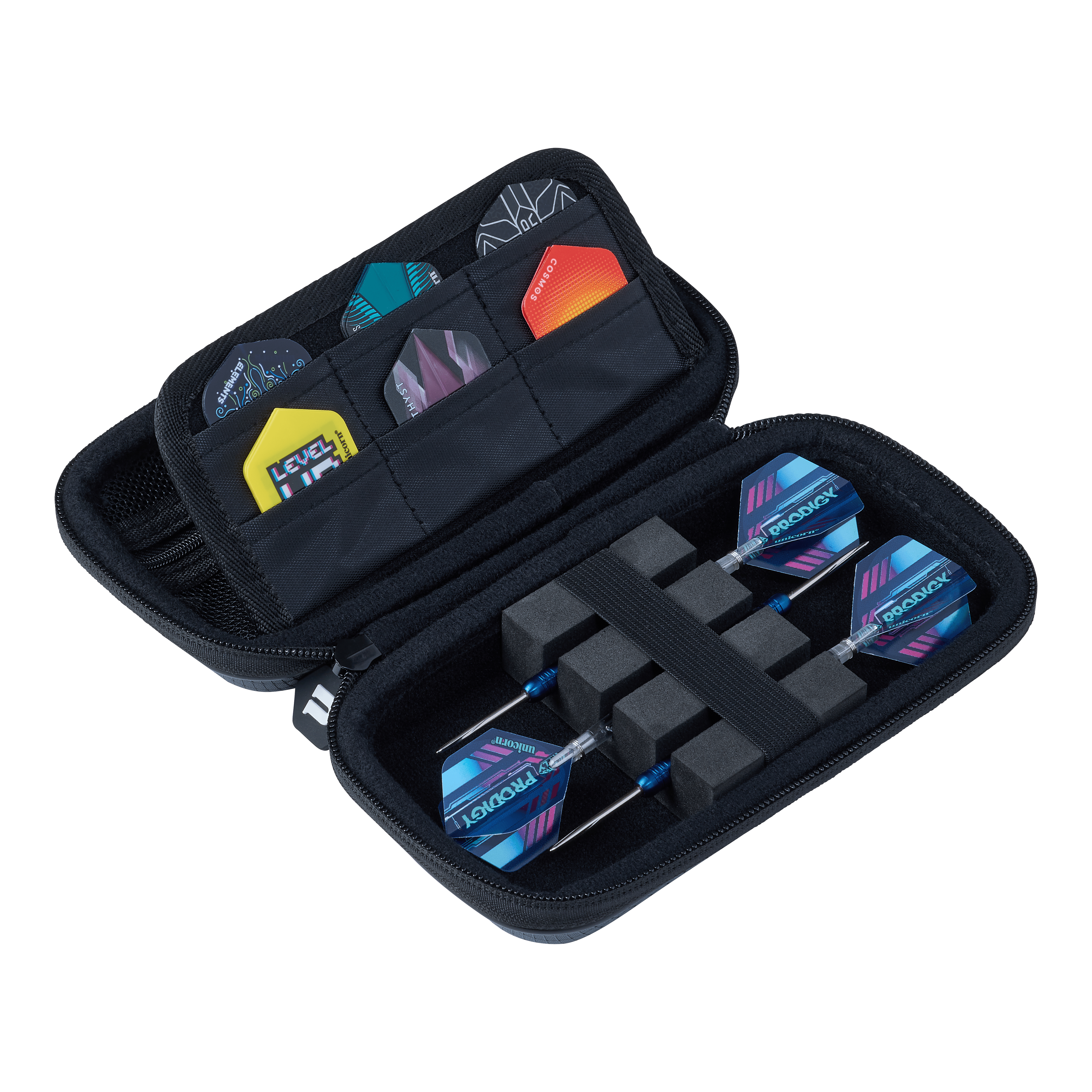 Zu sehen ist das Unicorn Vanguard Small Dartcase in Grau. Es eignet sich zur sicheren Aufbewahrung von Darts.
