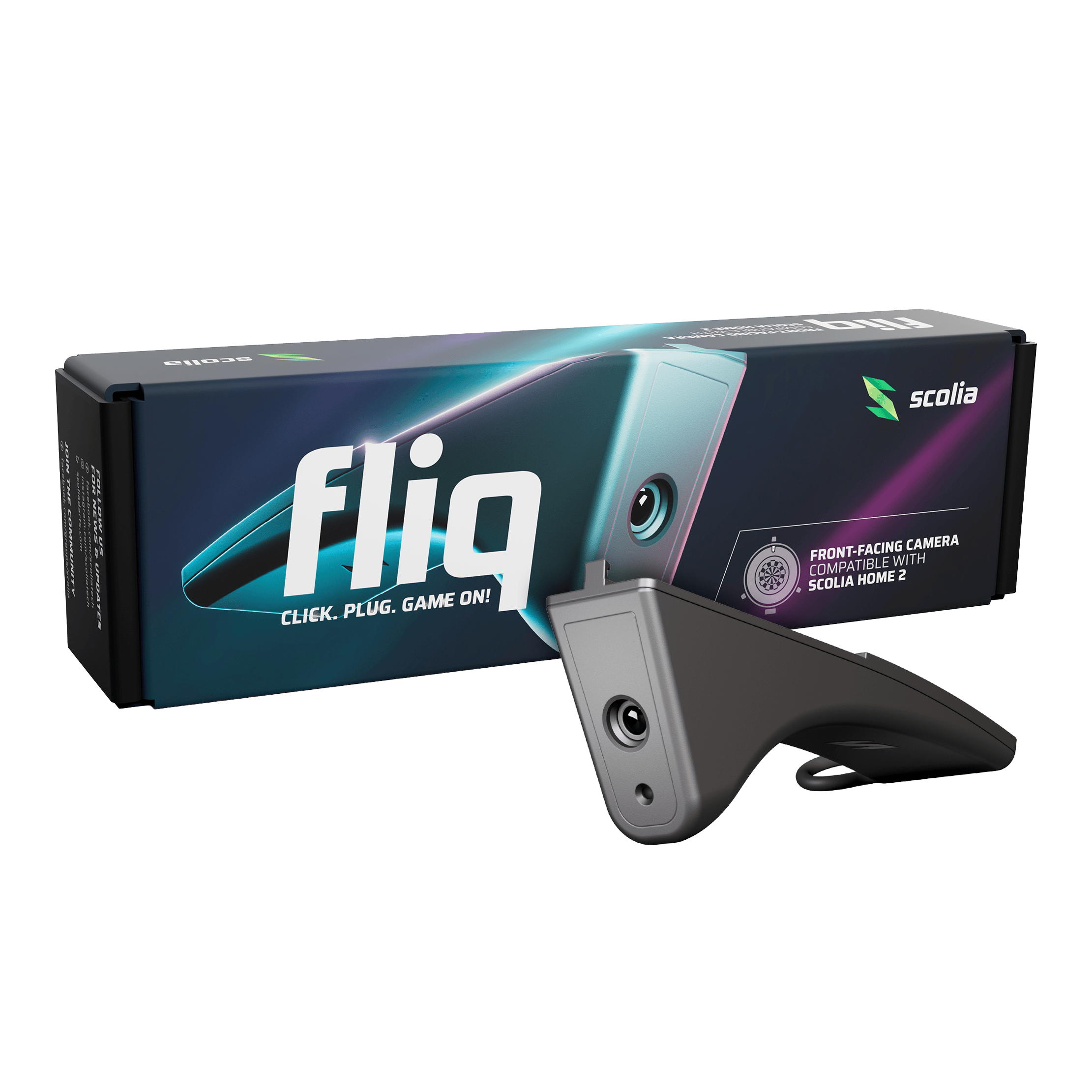 Scolia Fliq Camera Das Bild zeigt die Scolia Fliq Kamera. Es handelt sich um eine spezielle Kamera für Dartsysteme.