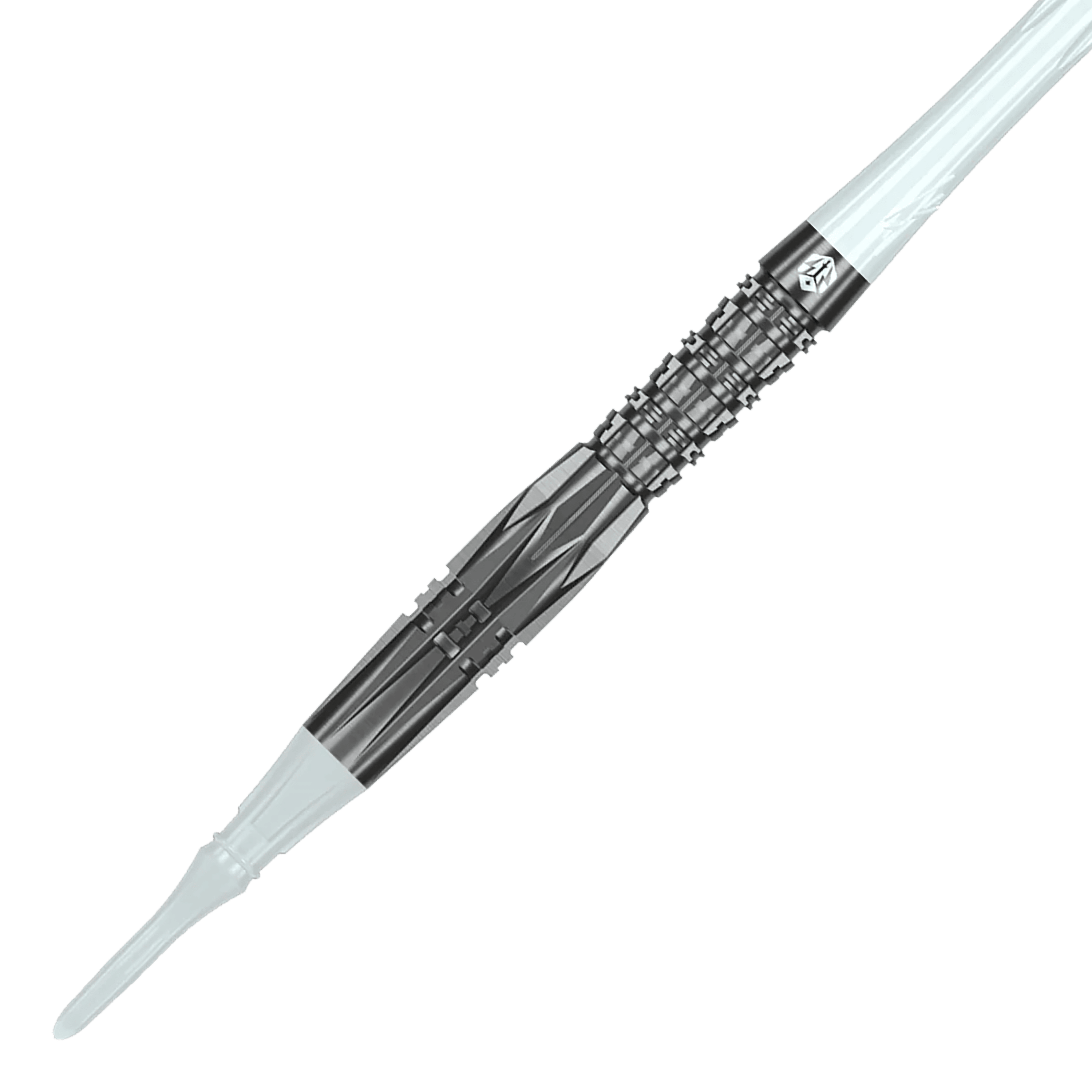 Caliburn Prisma P1 soft darts - 19g Das Bild zeigt die Caliburn Prisma P1 Softdarts mit einem Gewicht von 19g. Es ist ein modernes Dartprodukt für Freizeit und Turniere.