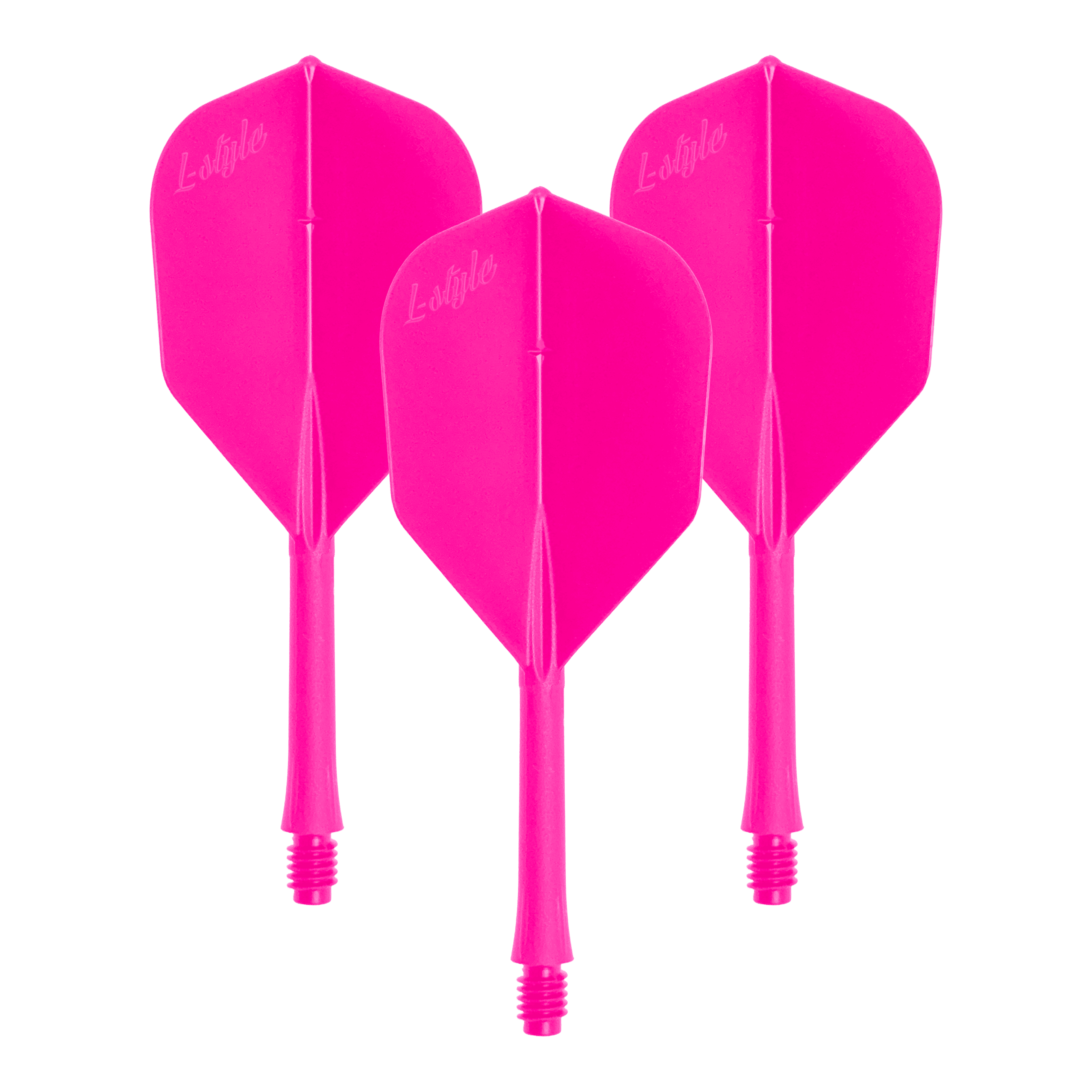 Das Bild zeigt einen Dart-Flug in Neon-Pink. Gezeigt wird der Artikel 'LSF-905_L-Style_BarFlight_NeonPink_1Set'.