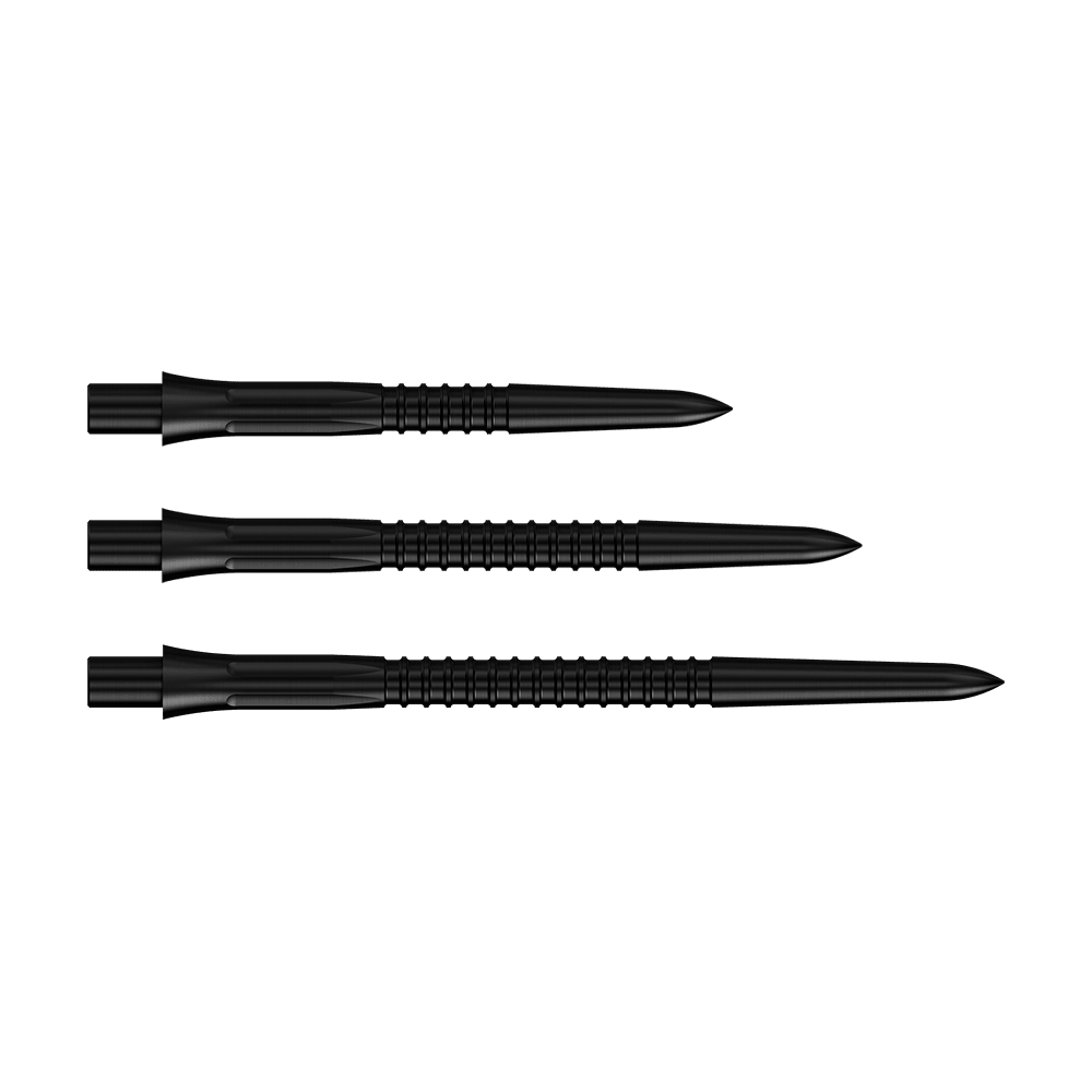 Mission Caliburn EVO Dart Tips GV1 - Black Abgebildet sind die Mission Caliburn EVO Dartspitzen GV1 in Schwarz. Diese Dartspitzen sind ideal für Steeldarts geeignet.