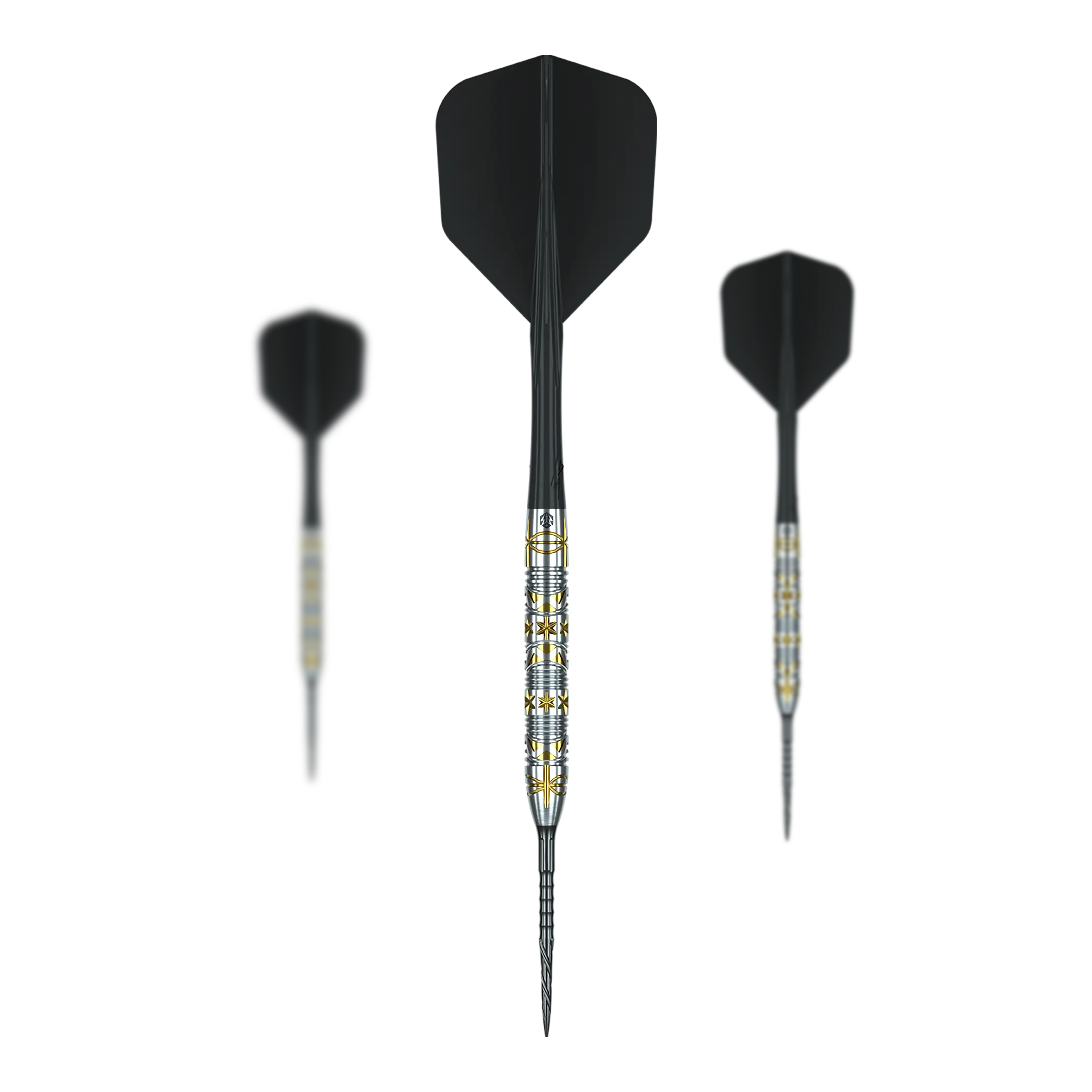 Caliburn Halo H1 steel darts - 22.5 g Das Bild stellt ein Set der Caliburn Halo H1 Steeldarts mit 22,5 g dar. Das Set eignet sich für professionelle und Hobby-Dartspieler.