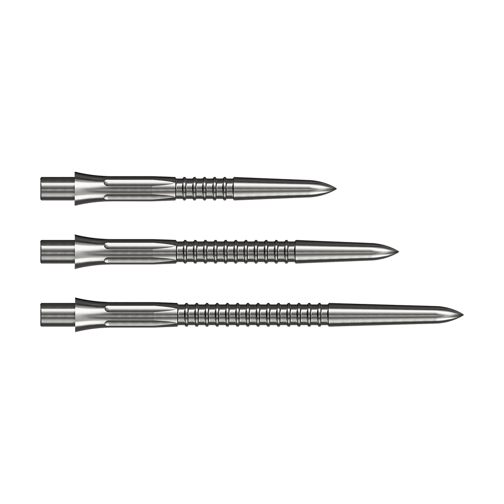 Mission Caliburn EVO dart tips GV1 - silver Auf dem Bild sieht man die Mission Caliburn EVO Dartspitzen GV1 in Silber. Die Spitzen sind für präzises Dartspiel konzipiert.
