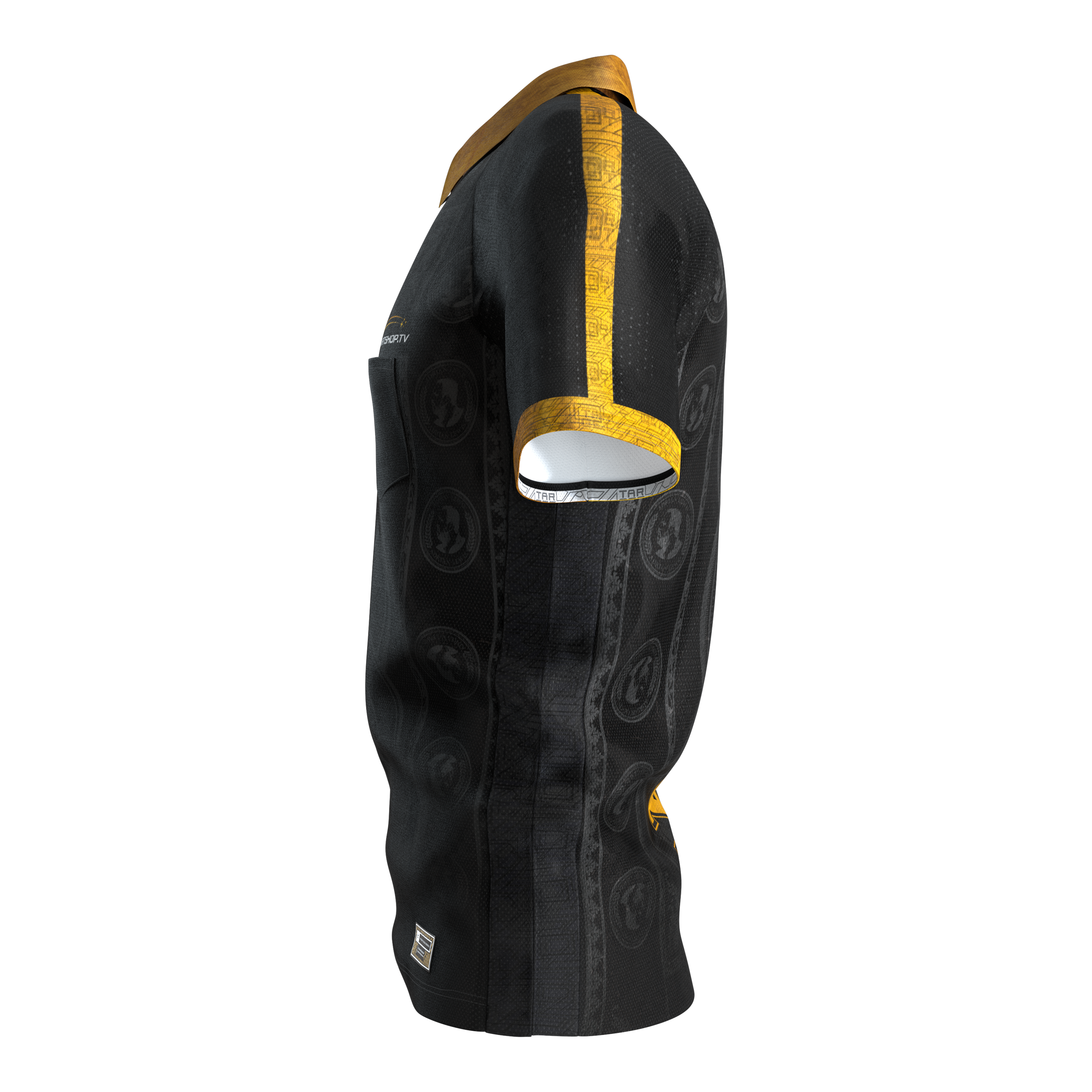 Abgebildet ist das Target Adrian Lewis Dartshirt 2026. Dieses Produkt richtet sich an Liebhaber professioneller Dartbekleidung.