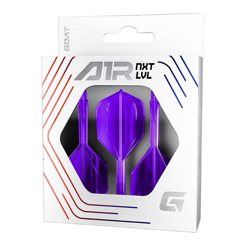 GOAT A1R No6 Flight Shaft System - Neon Purple Das Bild zeigt das GOAT A1R No6 Flight-Shaft-System in Neon Lila. Das Produkt eignet sich bestens als Dart-Zubehör.