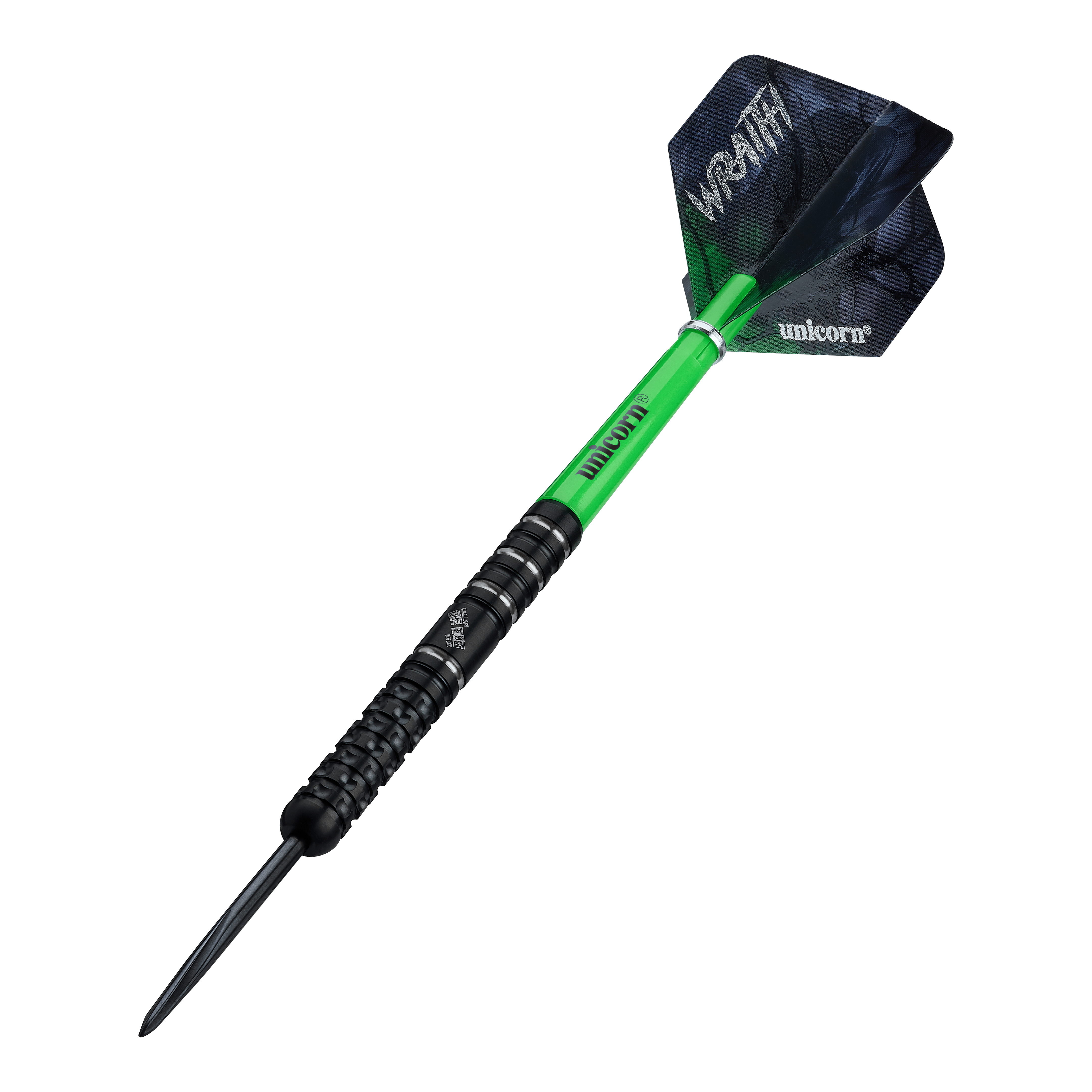 Abgebildet sind die Unicorn Wraith Callan Rydz Steeldarts - 23g. Das Produkt wird aus einem anderen Blickwinkel gezeigt.