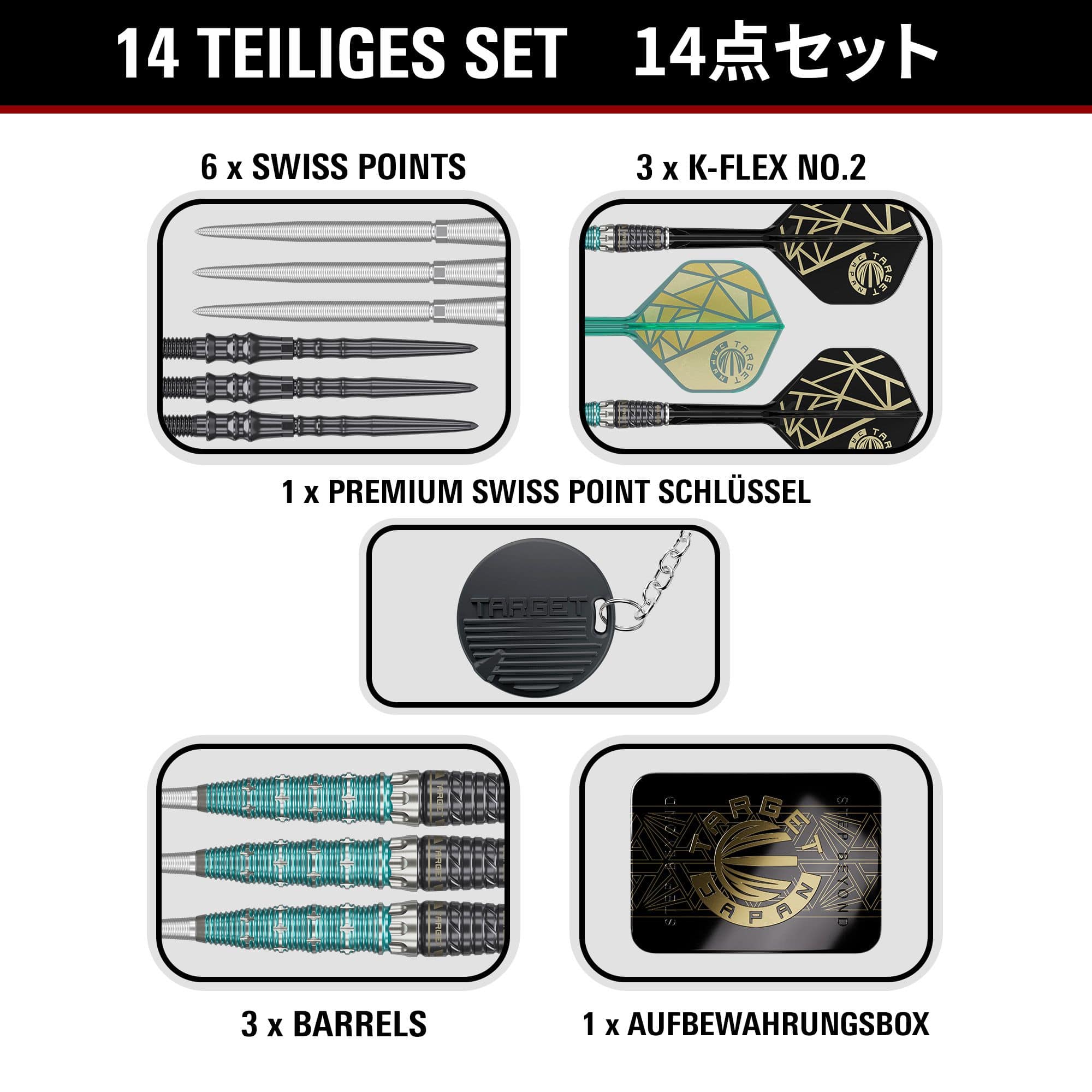 Target Japan The Rising Miracle Combination Limited Edition Swiss Point Steeldarts Die Target Japan The Rising Miracle Combination Limited Edition Swiss Point Steeldarts werden einzeln präsentiert. Die feinen Gravuren sind sichtbar.