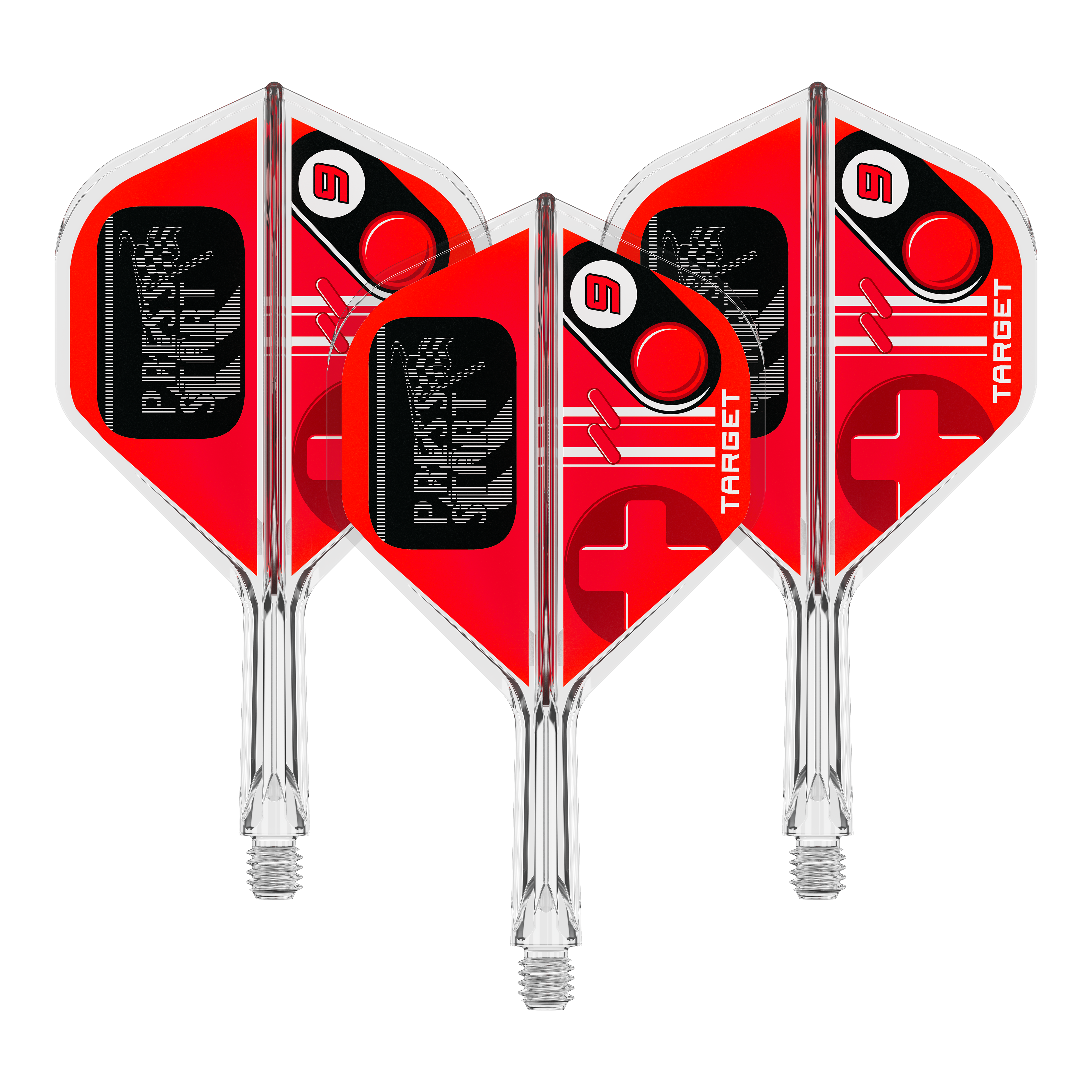 Target K-Flex Press Start No2 Standard Flights Auf dem Bild ist ein Set Flights für Darts mit dem Namen 410585 Target K-Flex PressStart No2 Standard 19mm zu erkennen. Es ist ein Produkt zur Ausstattung von Dartpfeilen.