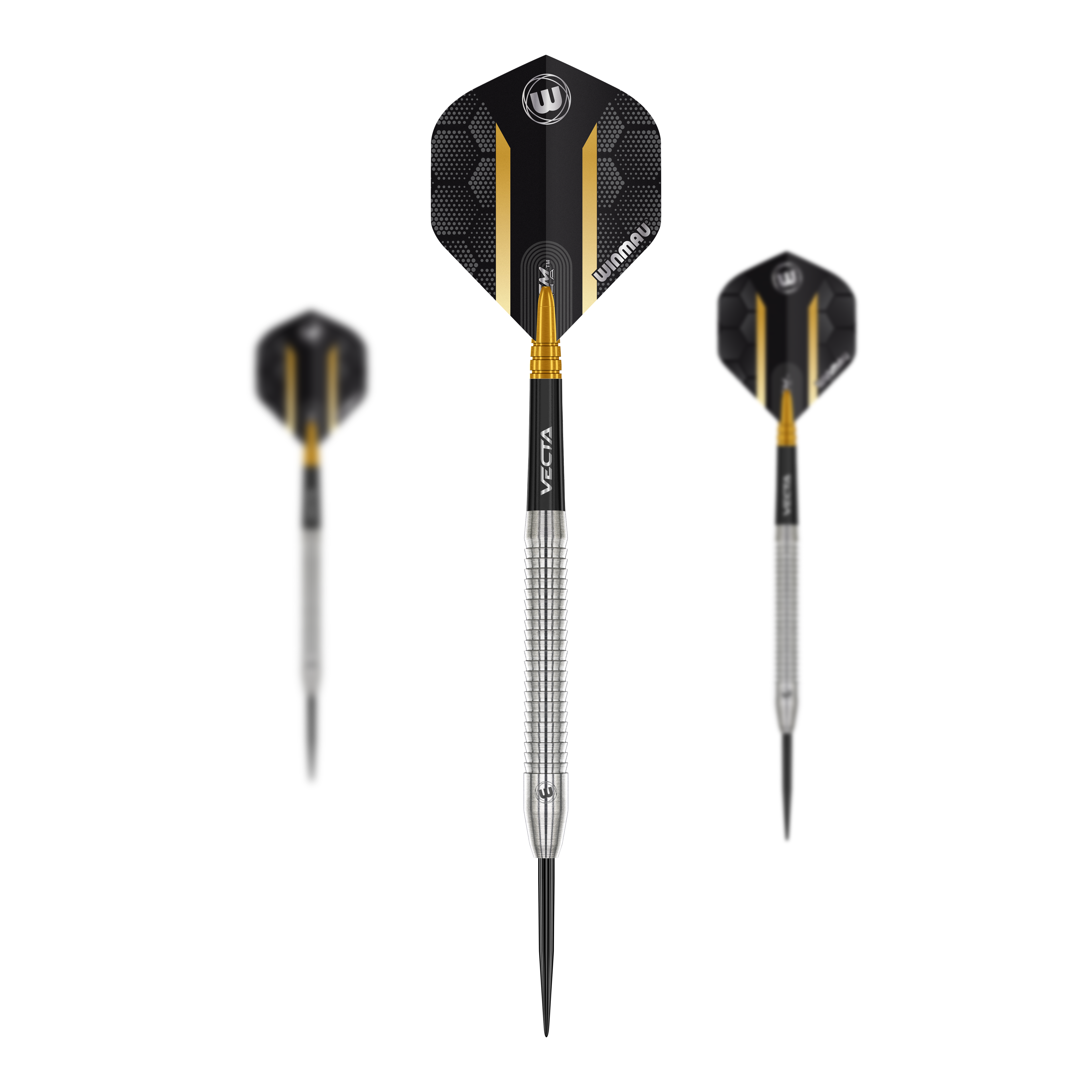 Dies ist ein Set der Winmau Team 360 Jack Nankervis Steeldarts - 24g. Die Abbildung zeigt das komplette Dart-Set.