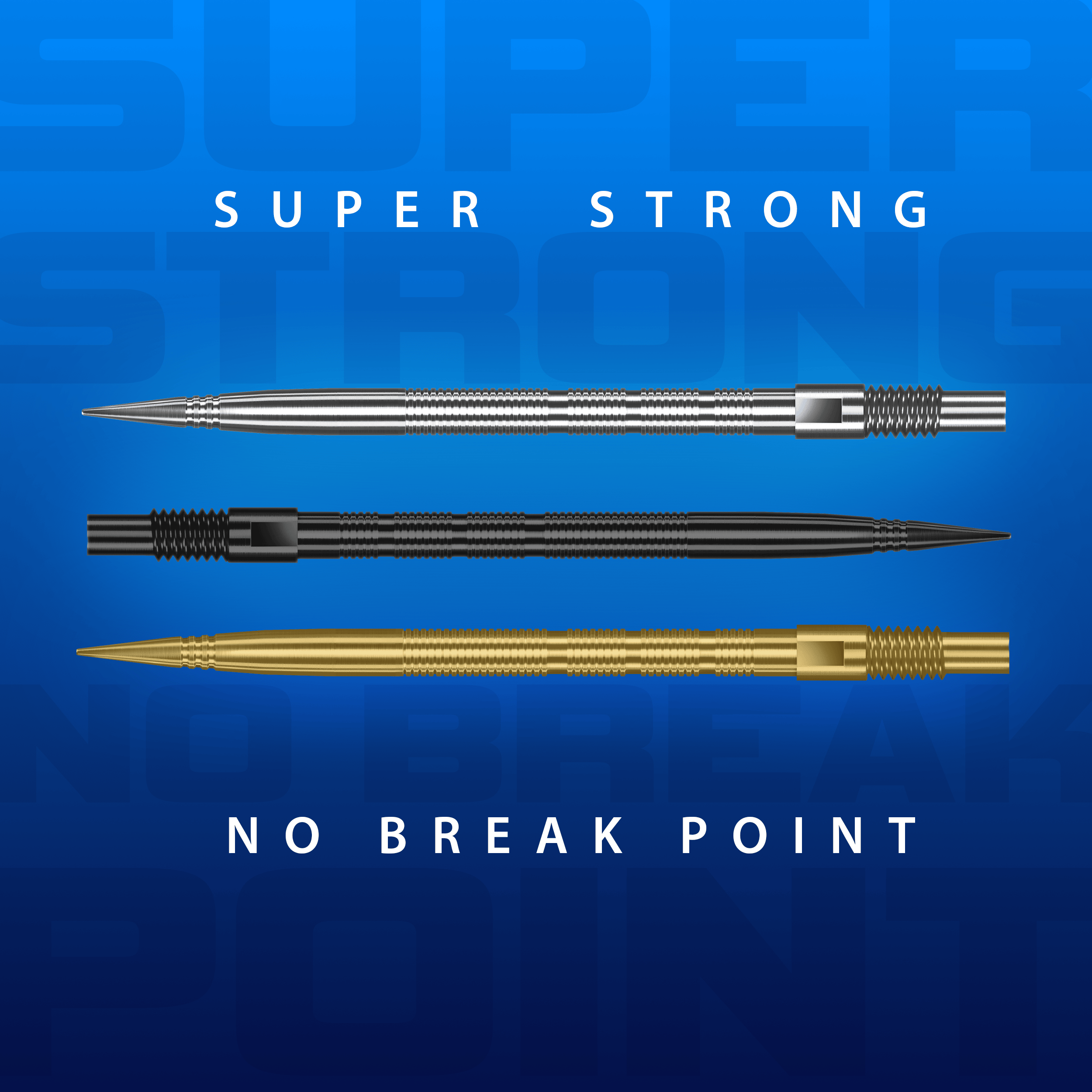 Harrows Quick Point Micro Ridge Dart Tips - Gold Abgebildet sind Harrows Quick Point Micro Ridge Dartspitzen in Schwarz. Die Oberfläche ist mit feinen Rillen strukturiert.