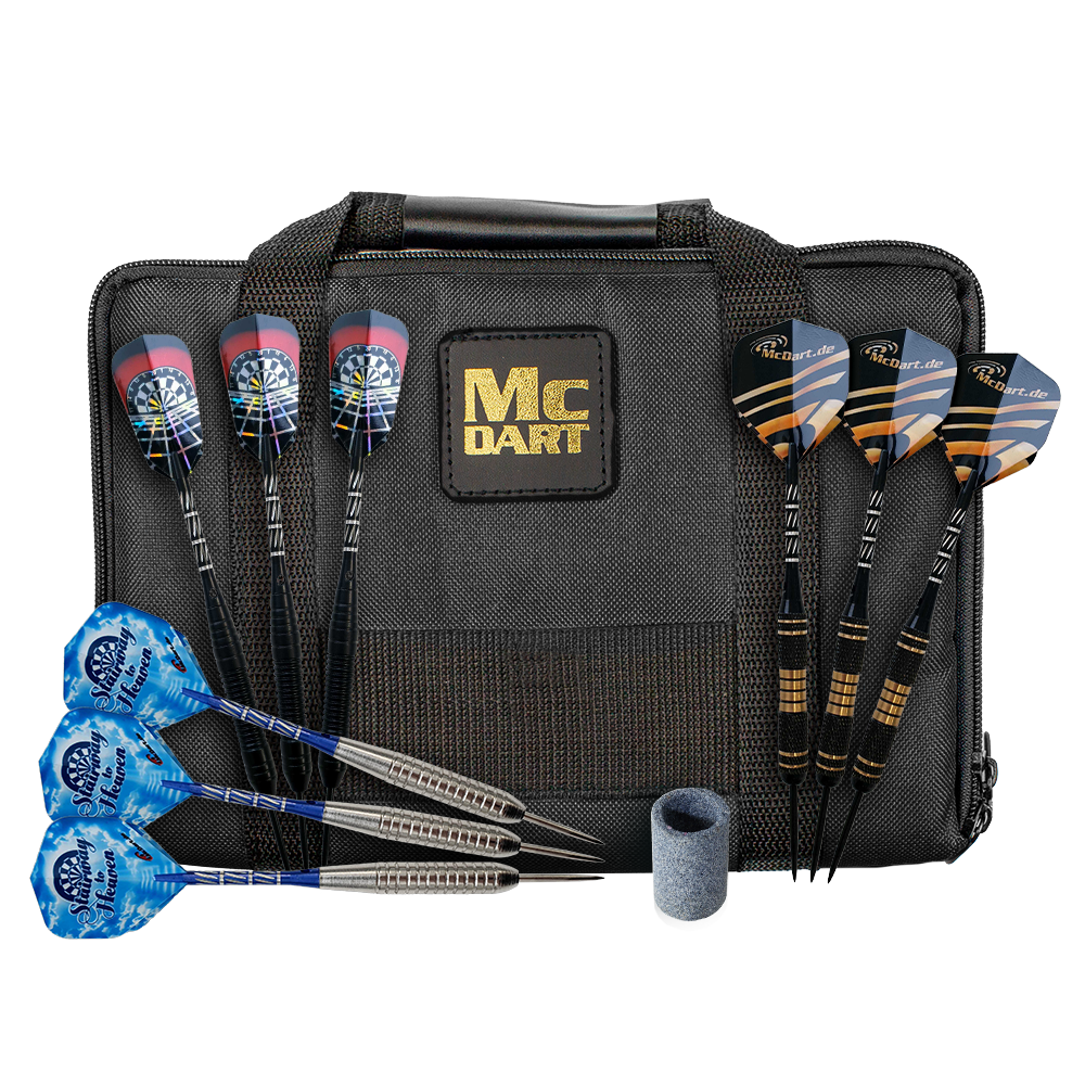 McDart Master bag with 9 steel darts and accessories