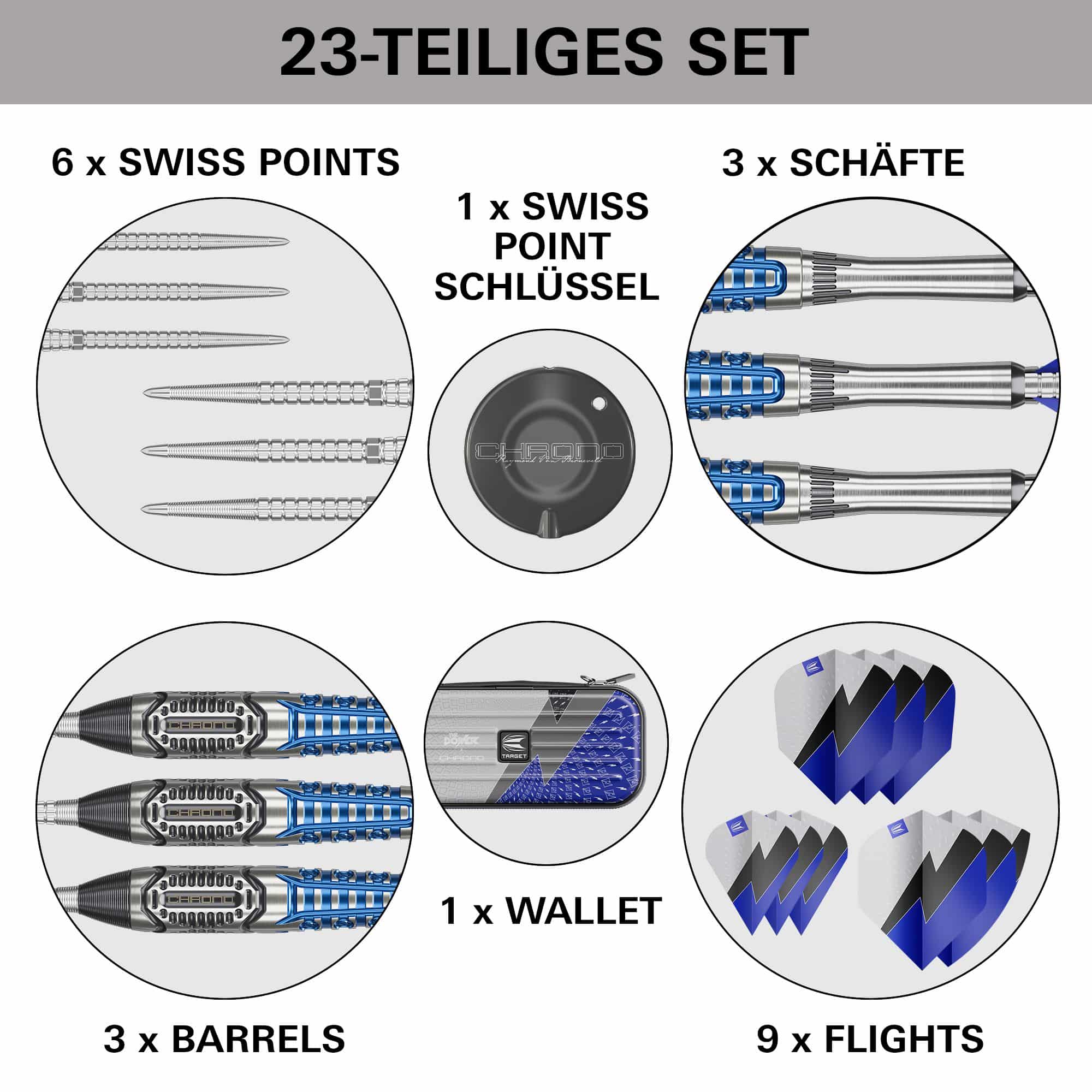 Target Phil Taylor Power X Chrono Swiss Points steel darts