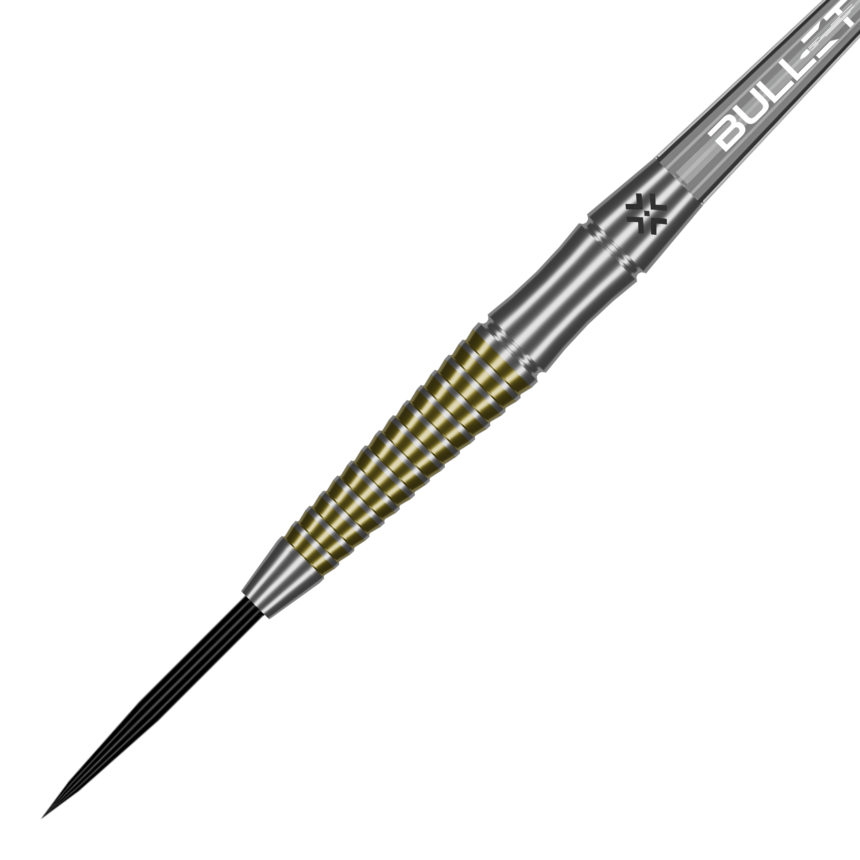 Abgebildet sind die Bullet Fang Steeldarts aus Seitenansicht. Die Darts werden im Profil dargestellt.
