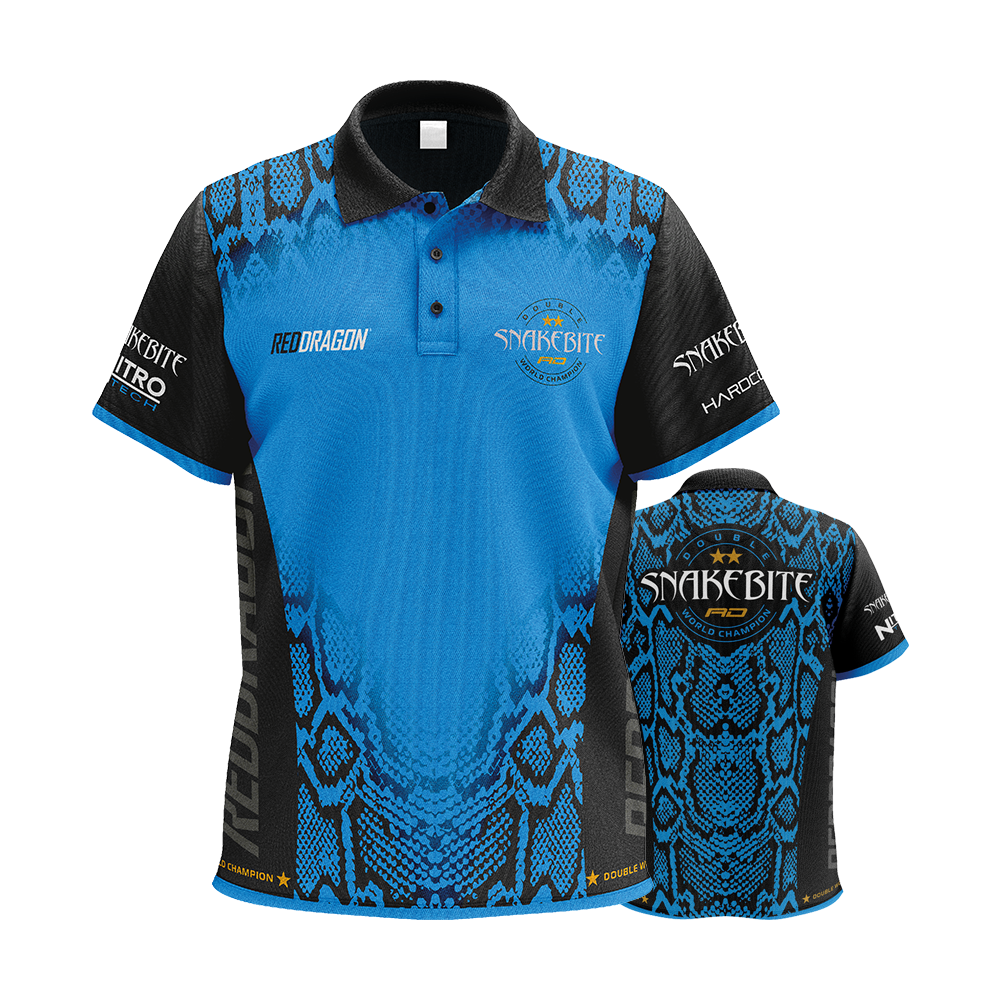 Red Dragon Peter Wright Snakebite Double World Champion Tour Dartshirt