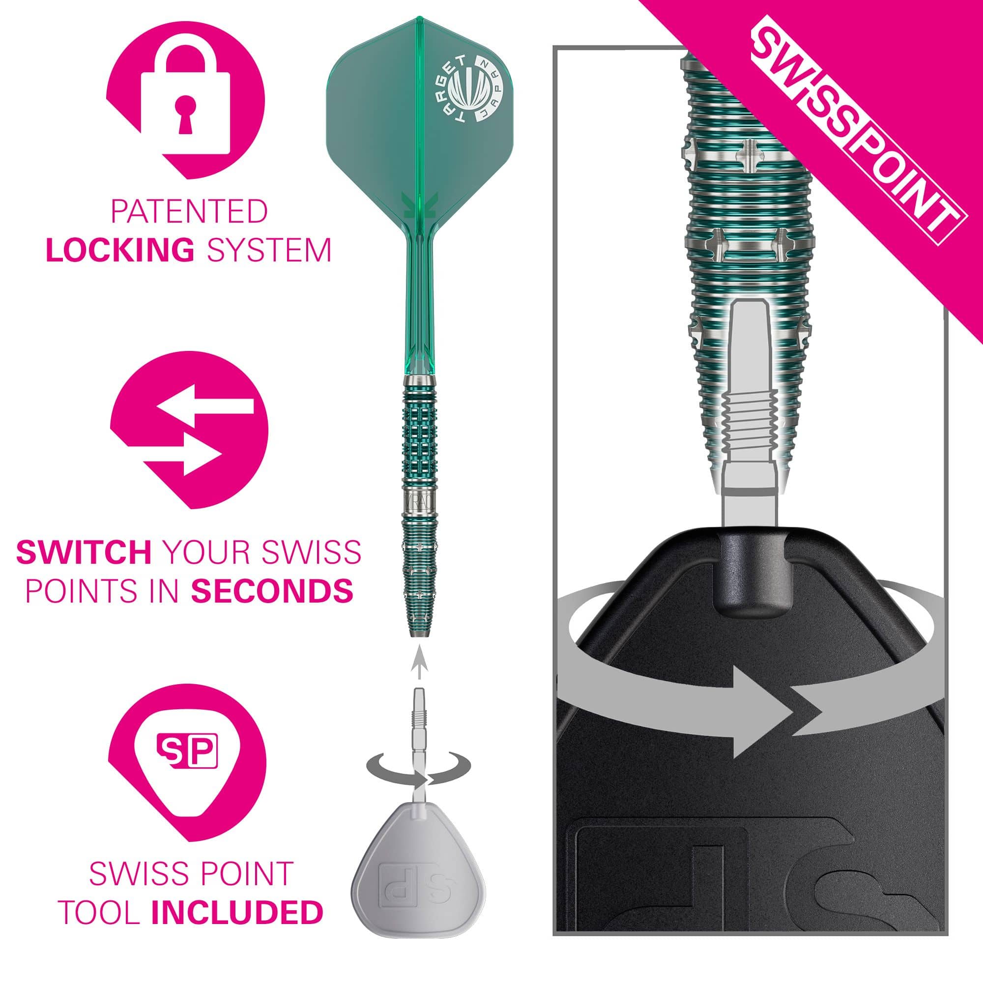 Target Japan Mikuru Suzuki The Miracle GEN7 Swiss Point Steeldarts - 23g Abgebildet sind Target Japan Mikuru Suzuki The Miracle GEN7 Swiss Point Steeldarts - 23g. Die Darts sind für professionelle Spieler geeignet.