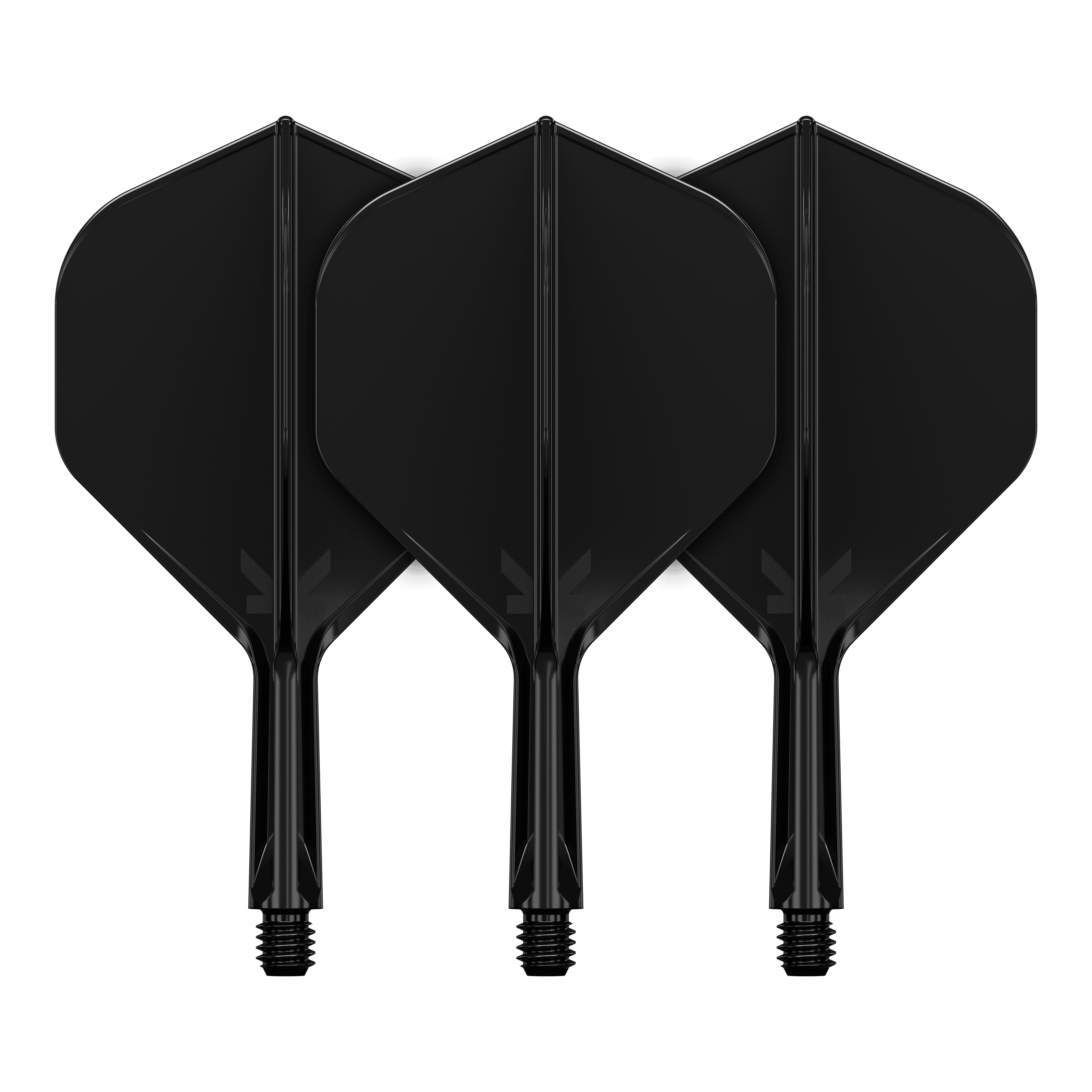 Target K-Flex No2 Standard Flight System - Black Abgebildet ist ein Produkt mit dem Namen 410019_Target_K-Flex_No2_Standard_Flights_Schwarz_19mm_2. Es handelt sich wahrscheinlich um schwarze Standard-Flights für Darts.