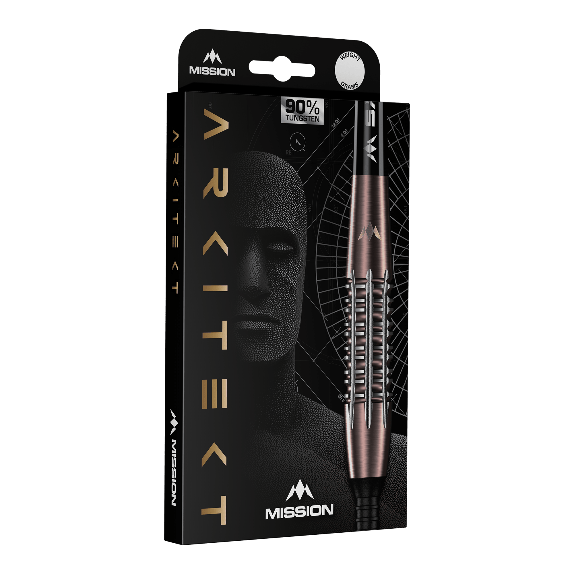 Mission Arkitekt Bronze Silica PVD Steeldarts - 23.5g Abgebildet ist Mission Arkitekt Bronze Silika PVD Steeldarts - 23,5g. Die Darts besitzen ein glänzendes bronzenes Finish.