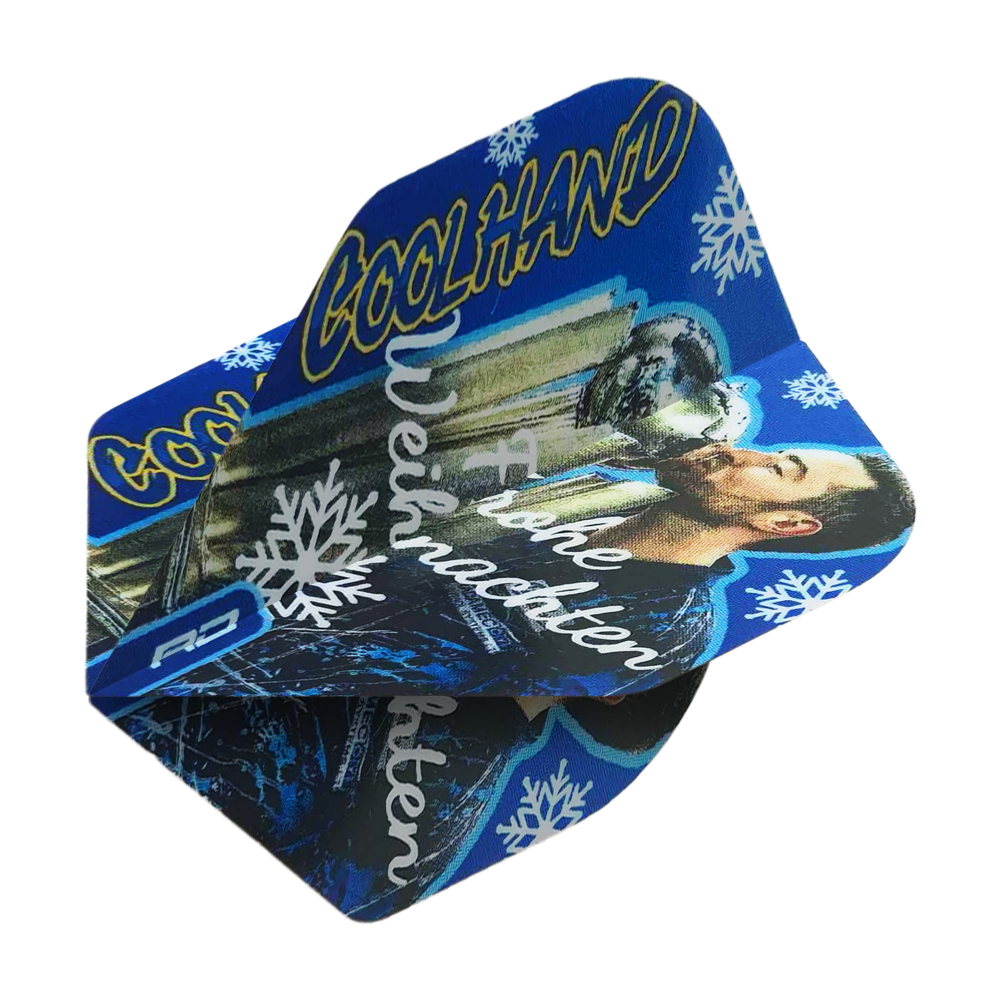 Red Dragon Luke Humphries Merry Christmas Standard Flights Abgebildet ist das Produkt WF-16_Red_Dragon_Luke_Humphries_Frohe_Weihnachten_Standard_Flights_2. Dies sind Dart-Flights im Standard-Design mit einem Weihnachtsgruß.