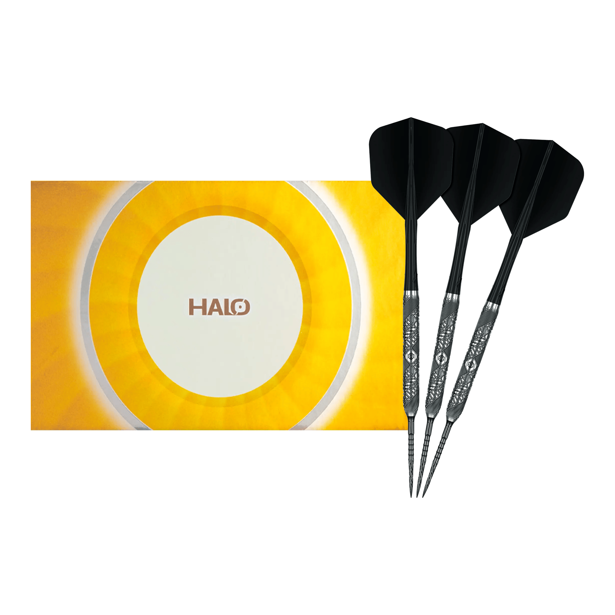 Caliburn Halo H3 steel darts - 21.5g Abgebildet sind die Caliburn Halo H3 Steeldarts mit 21,5g als vollständiger Satz. Die Darts werden komplett gezeigt.