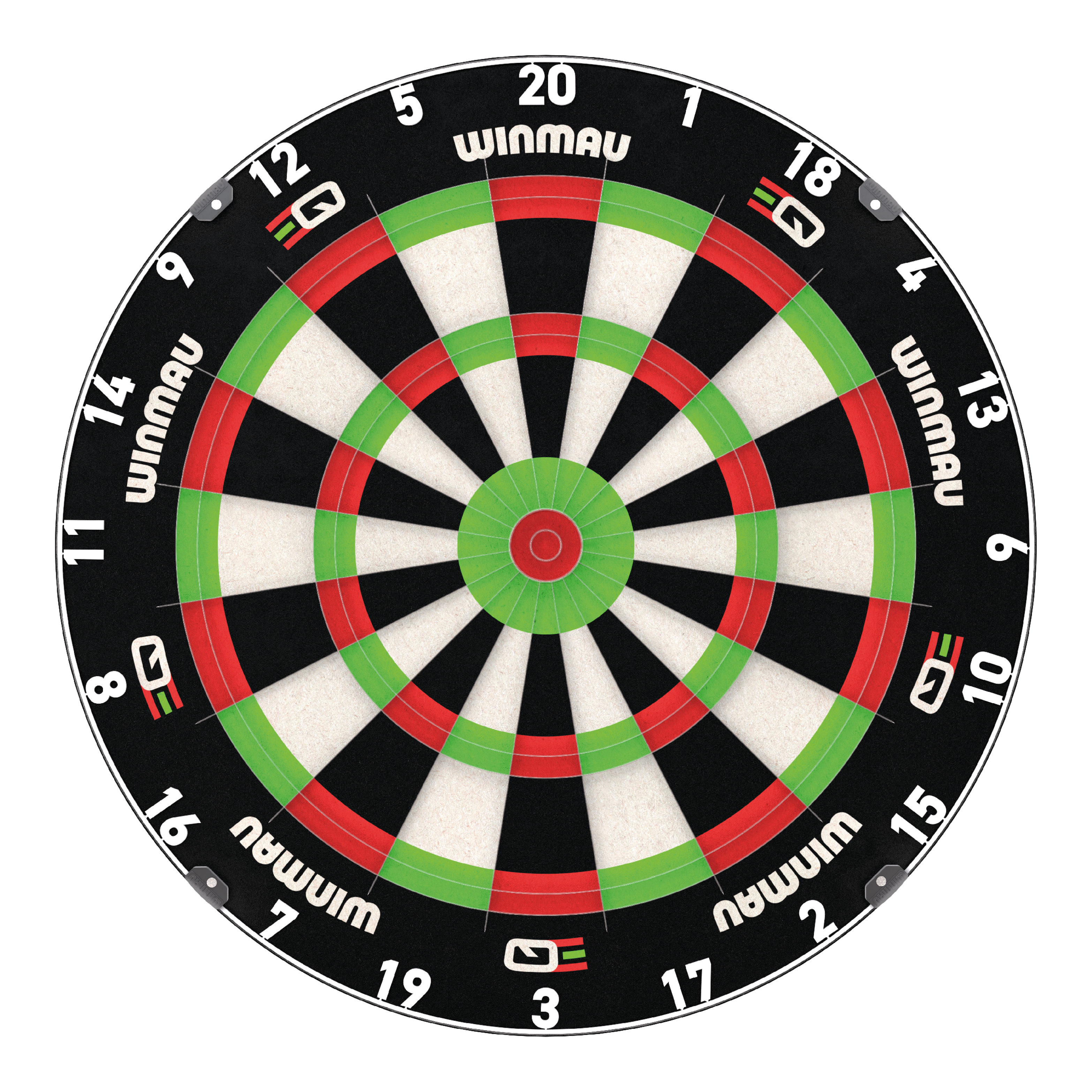 Das Bild zeigt das Winmau Equalizer Steeldartboard. Es handelt sich um ein professionelles Steeldartbrett für Dartspieler.