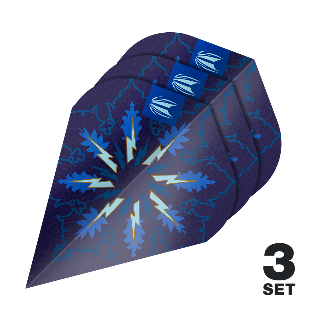 Target ProUltra Phil Taylor Power Gx2 Vapor S Flights - 3 Sets. Das Bild stellt drei Sets von Power Gx2 Vapor S Flights dar.