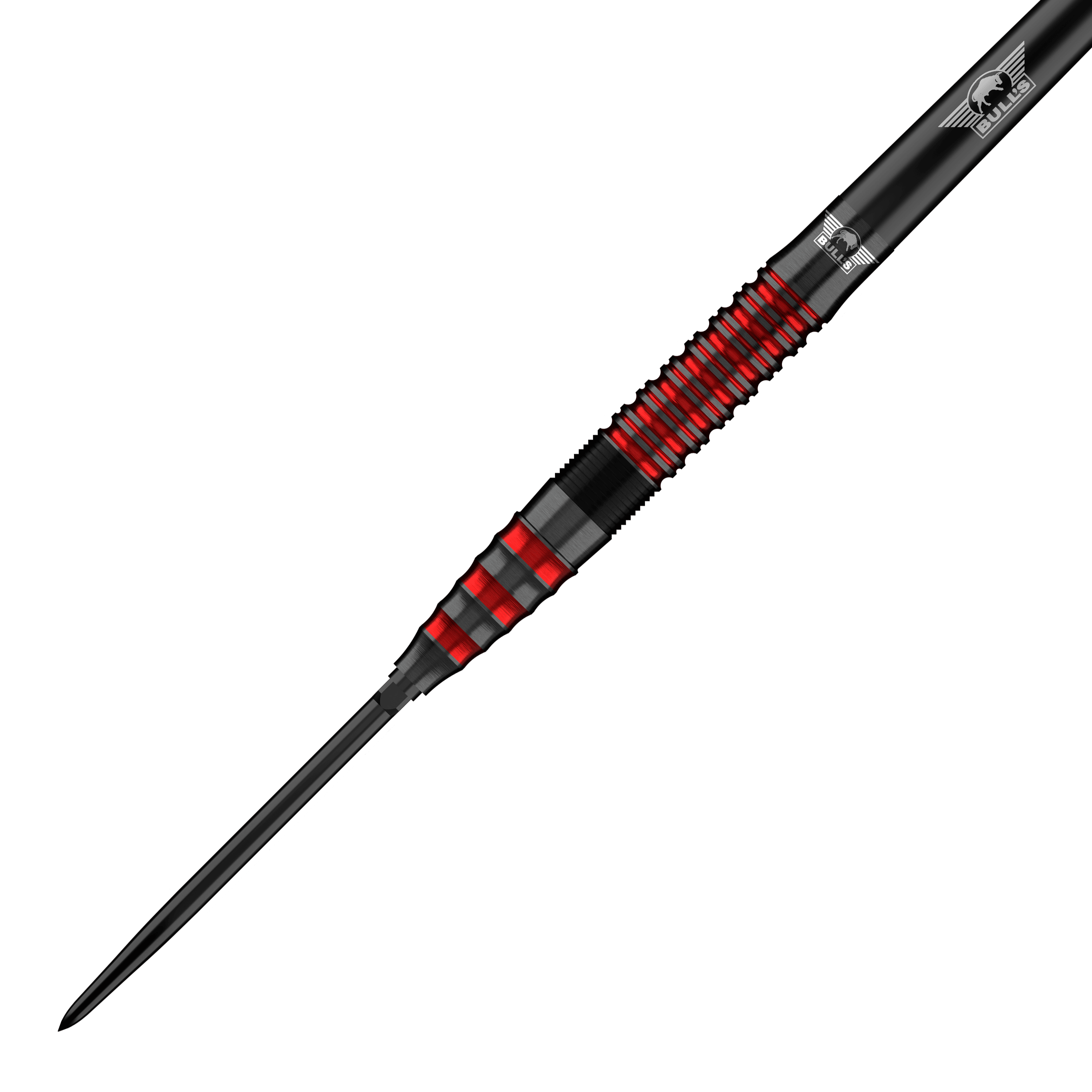 Gezeigt werden Bulls NL Florian Preis 90 Convertible Point Steeldarts. Das Set eignet sich für Darts-Spieler.