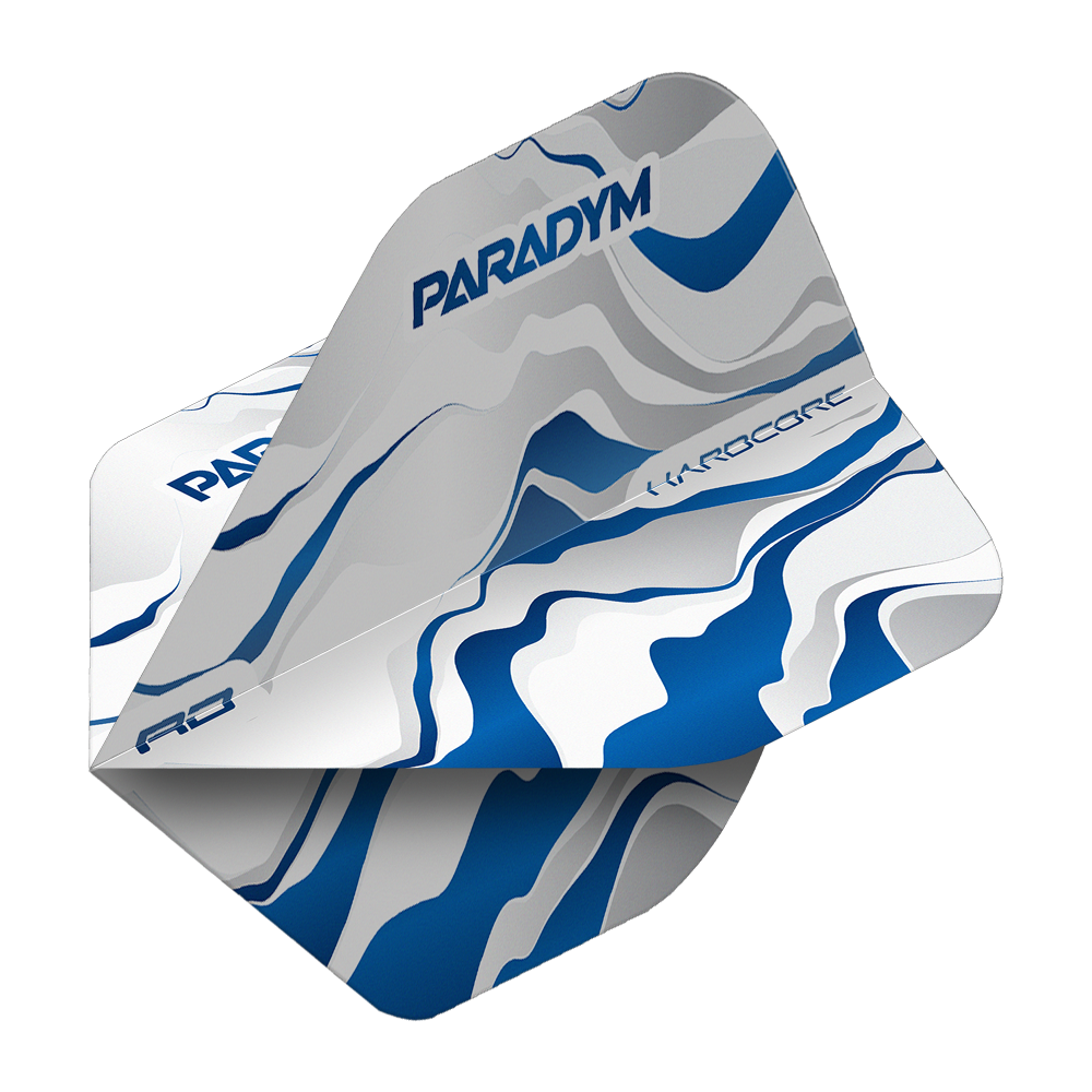 Zu sehen ist ein einzelner Blue Premium No2 Standard Flight aus der Serie Red Dragon Hardcore Paradym. Der Flight ist in einem attraktiven Blauton gehalten und für Dartpfeile geeignet.