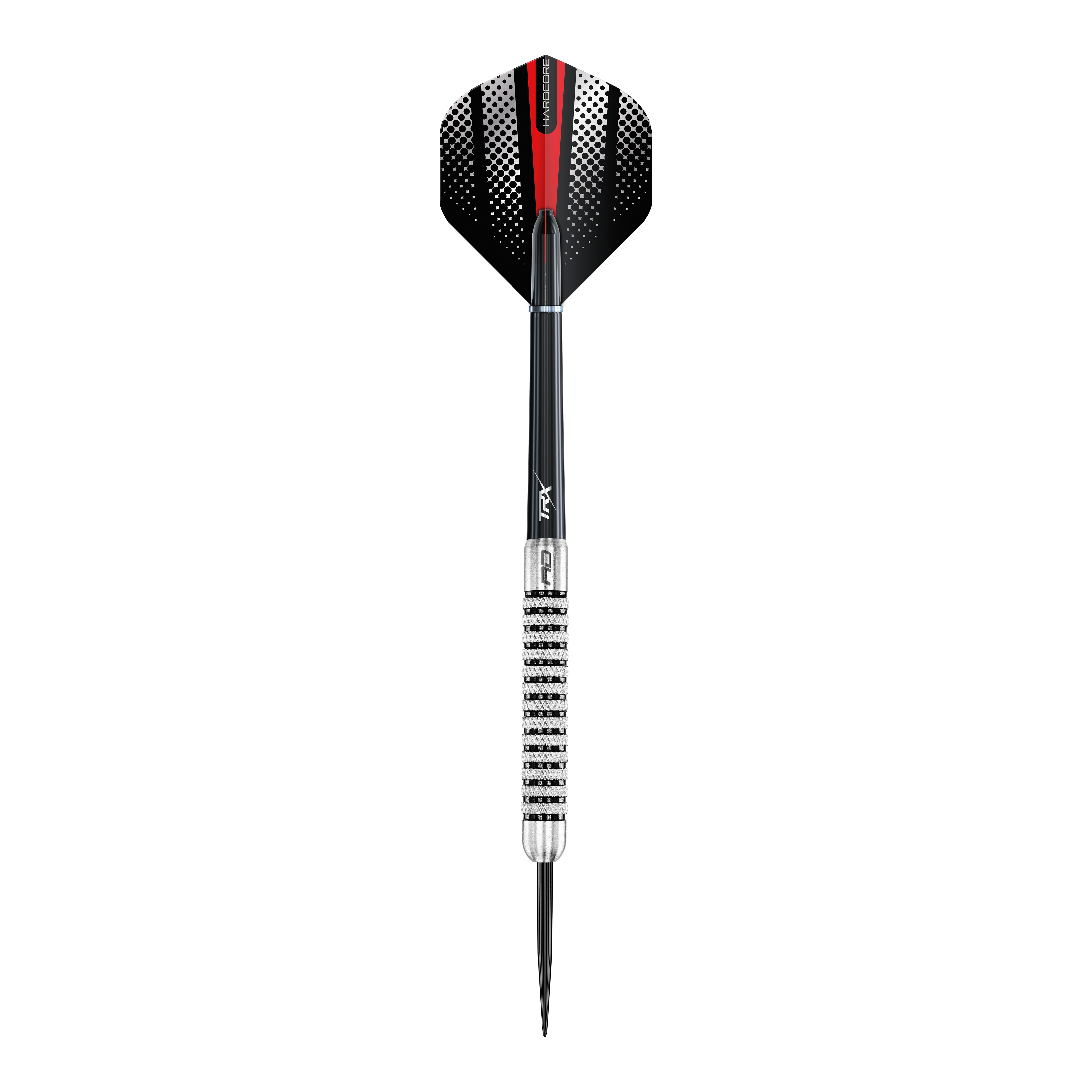 Das Bild zeigt die Red Dragon Flightmaster Fury 2 Steeldarts mit 25-Gramm-Gewicht. Die Darts verfügen über eine spezielle Grip-Oberfläche für bessere Kontrolle.
