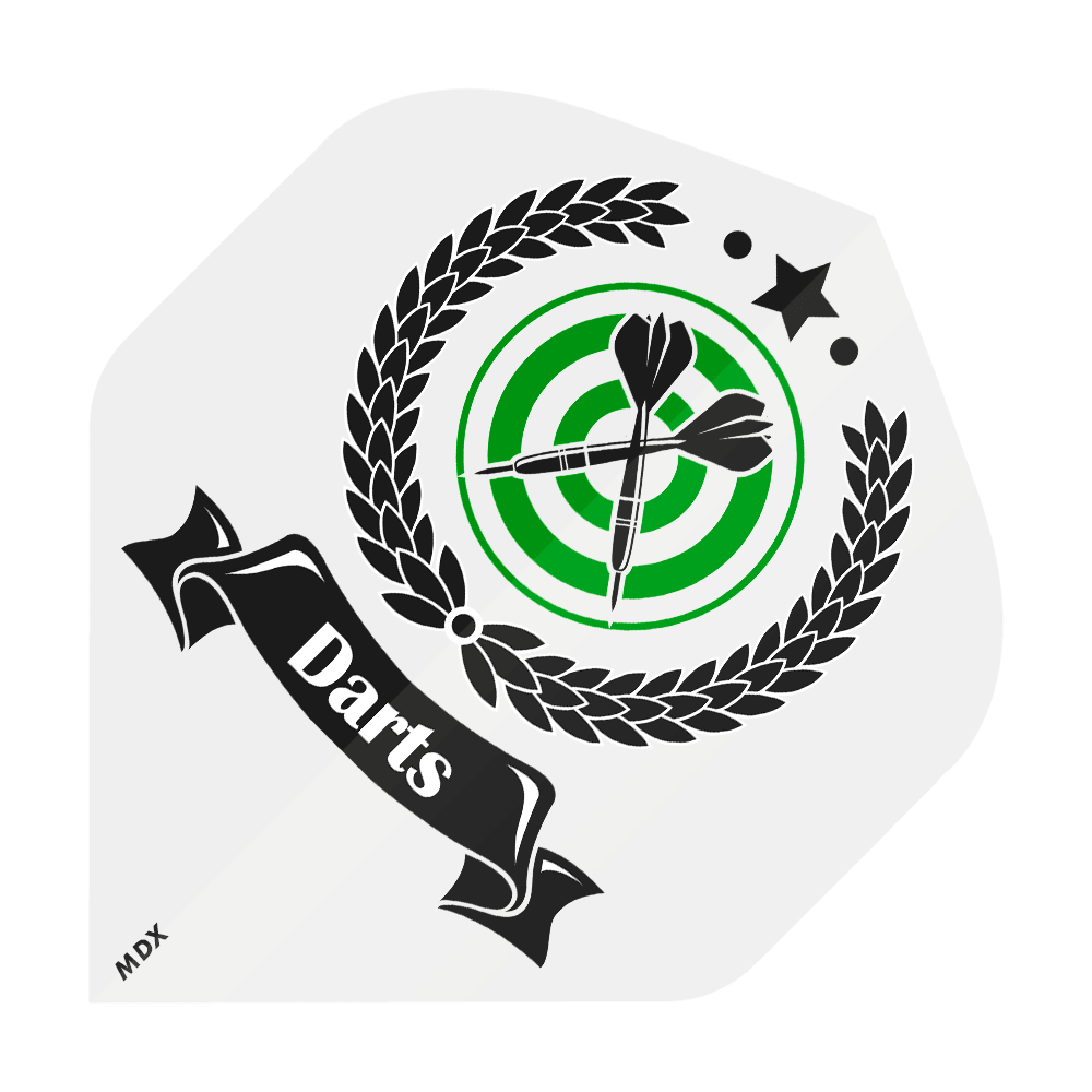 MD-401-Log_2-Seitig_Bedruckte_Flights_Logo_MDX_2 Das Bild zeigt einen Dart-Ersatzflight mit Logo-Aufdruck.