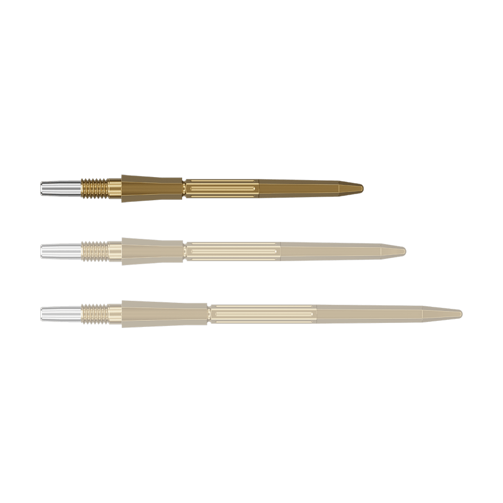 Target Elysian Archetype 43 Swiss Point Steel Dart Tips - Gold Auf dem Foto sind goldfarbene SwissPoint Dartspitzen mit 30 mm Länge zu sehen. Die Dartspitzen sind für Zielgenauigkeit beim Dartspiel entwickelt.