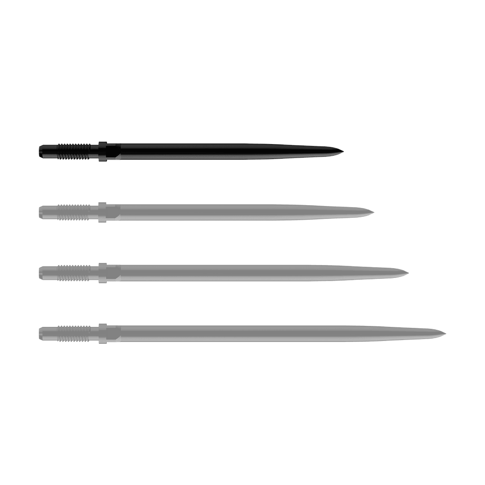 Bulls NL Convertible Point Dart Tips - Smooth - Black Gezeigt sind BullsNL Convertible Points Smooth in Schwarz mit einer Länge von 32 mm. Die Produktspitzen sind einzeln zu sehen.