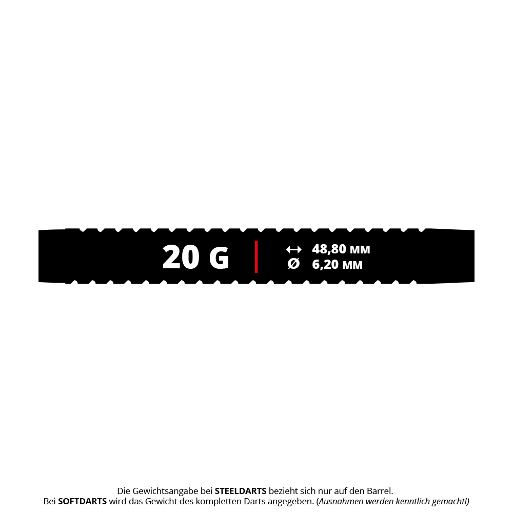 Mission Mirage Softdarts - 20g sind Softdarts für präzises Werfen. Sie sind für Dartboards mit elektronischen Feldern geeignet.