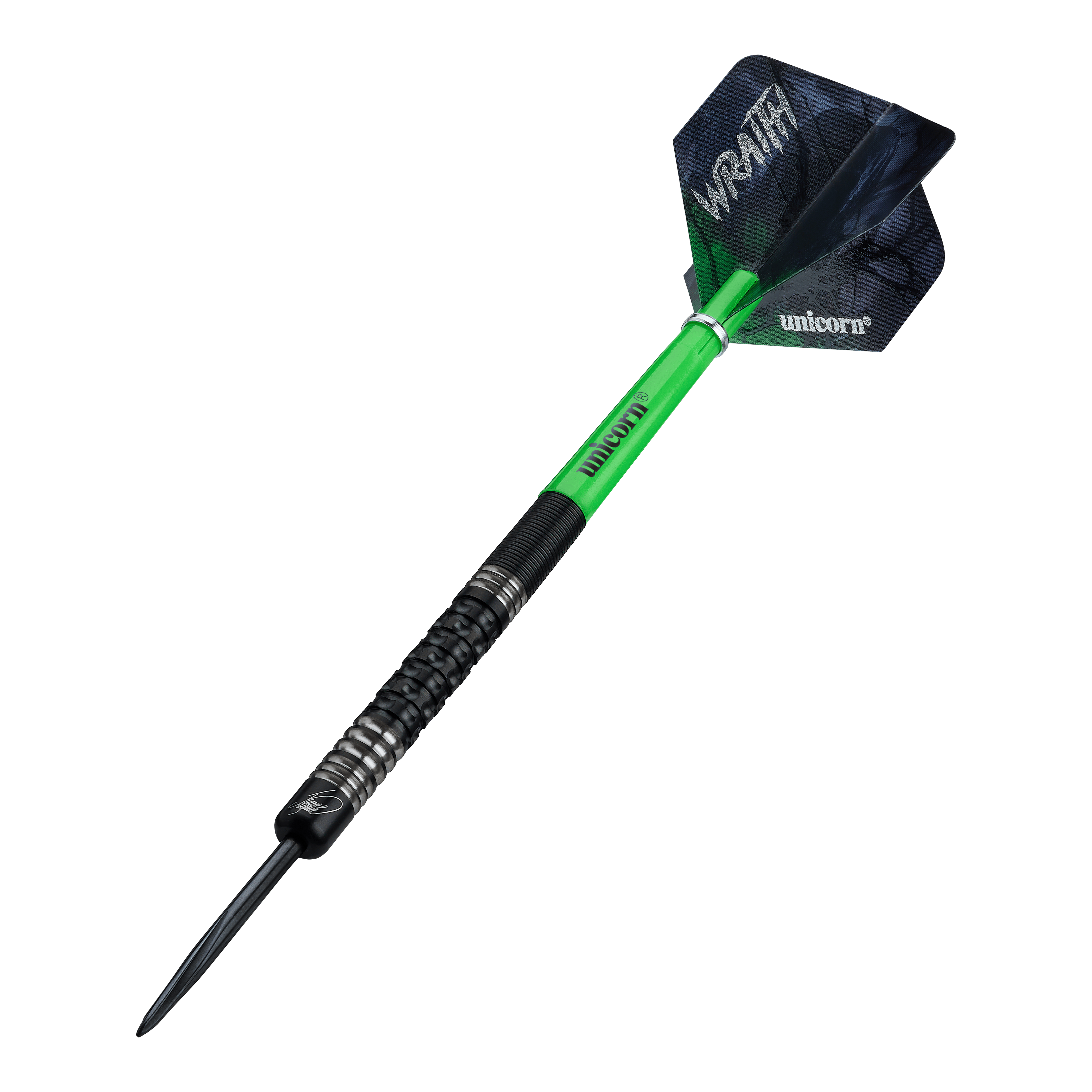 Abgebildet sind die Unicorn Wraith James Wade Steeldarts. Sie zeichnen sich durch ihre besondere Form und Qualität aus.