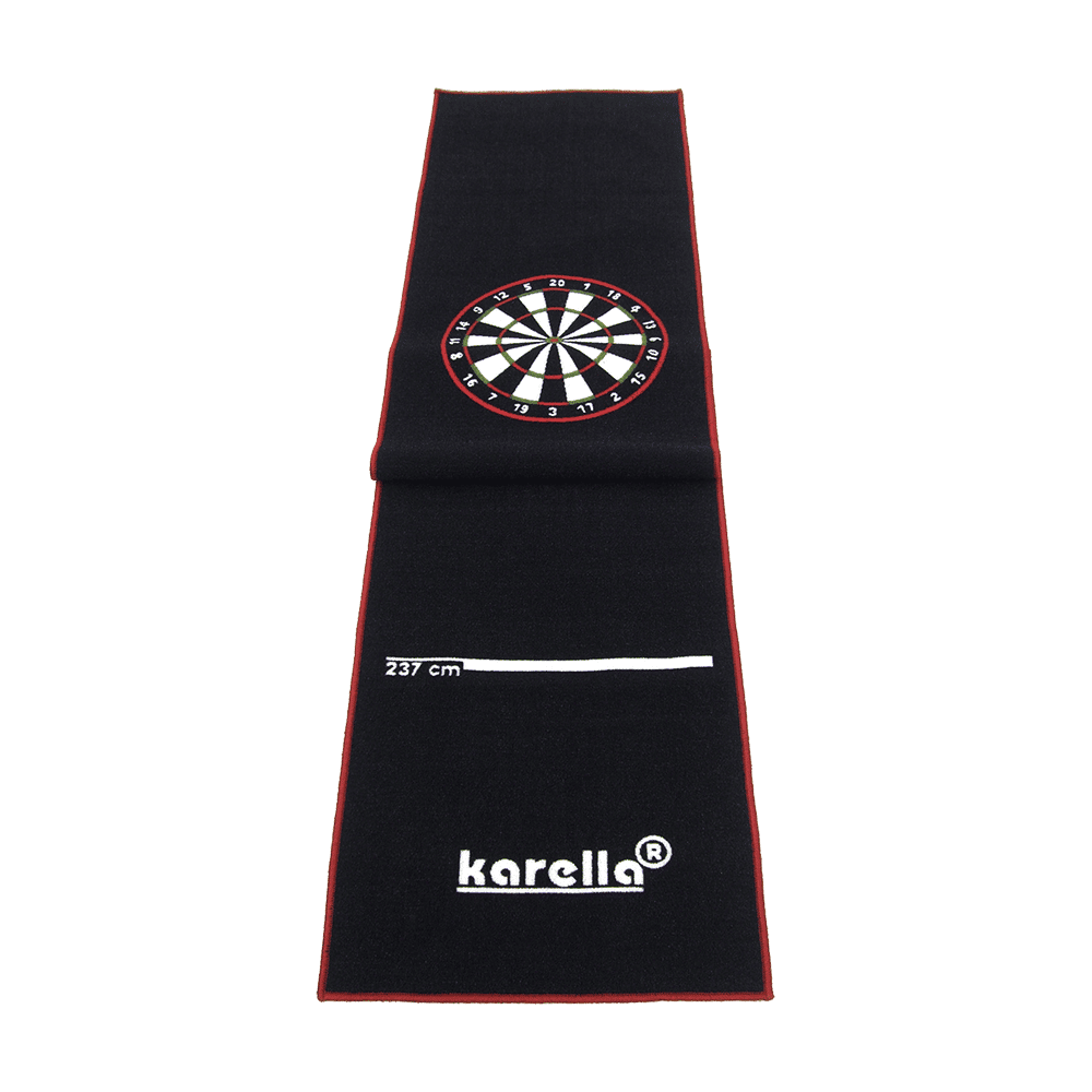 Karella Premium Velour Dartteppich Rot Schwarz